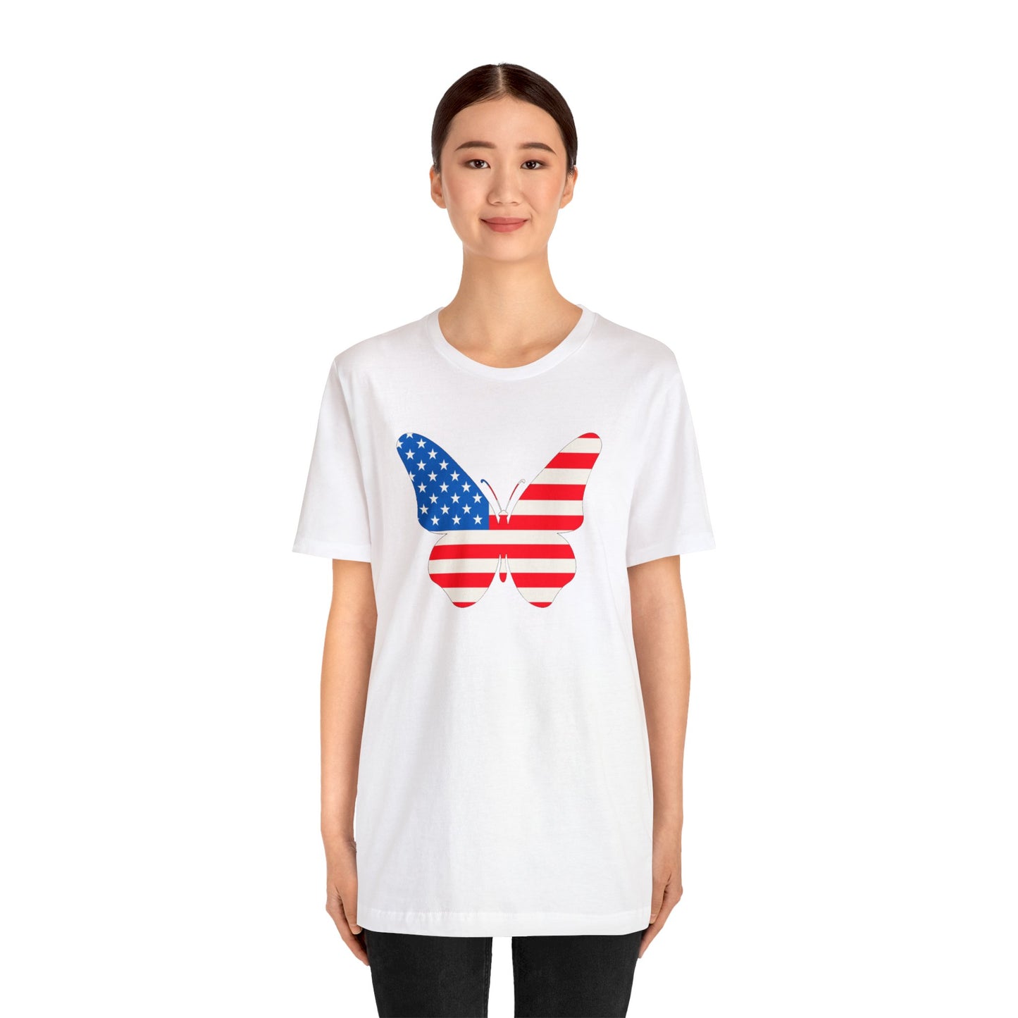 Butterfly Fourth Flag Unisex Jersey Short Sleeve Tee