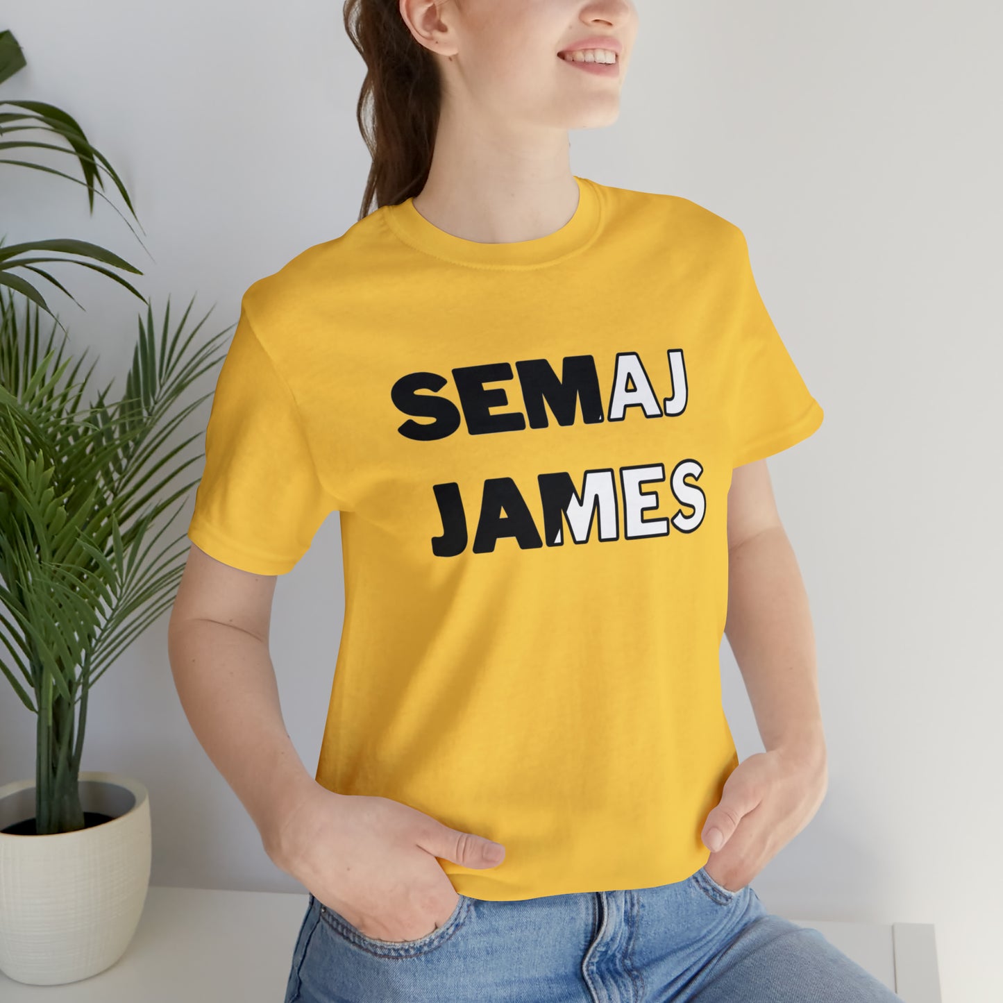 Semaj James Black & White Unisex Jersey Short Sleeve Tee