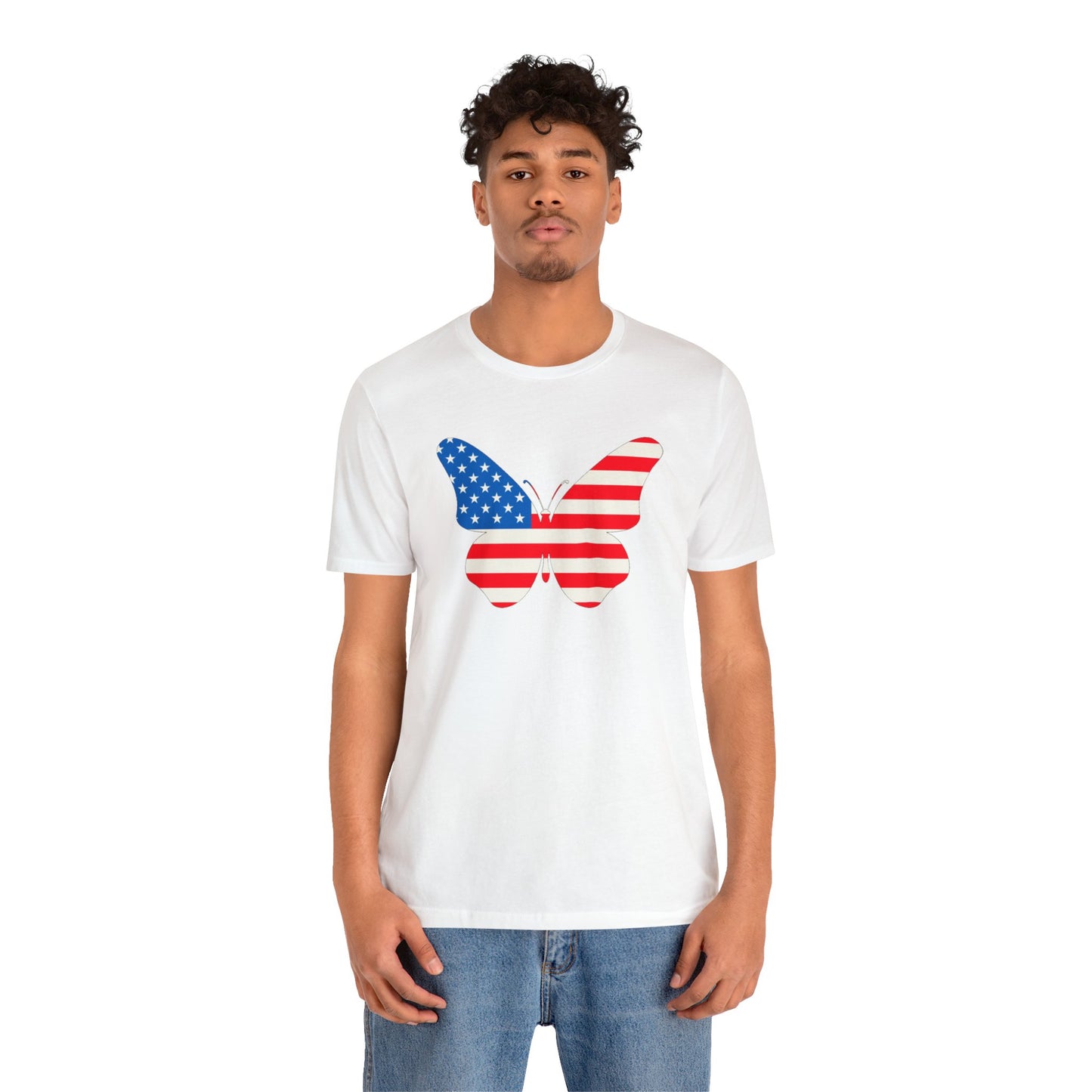 Butterfly Fourth Flag Unisex Jersey Short Sleeve Tee