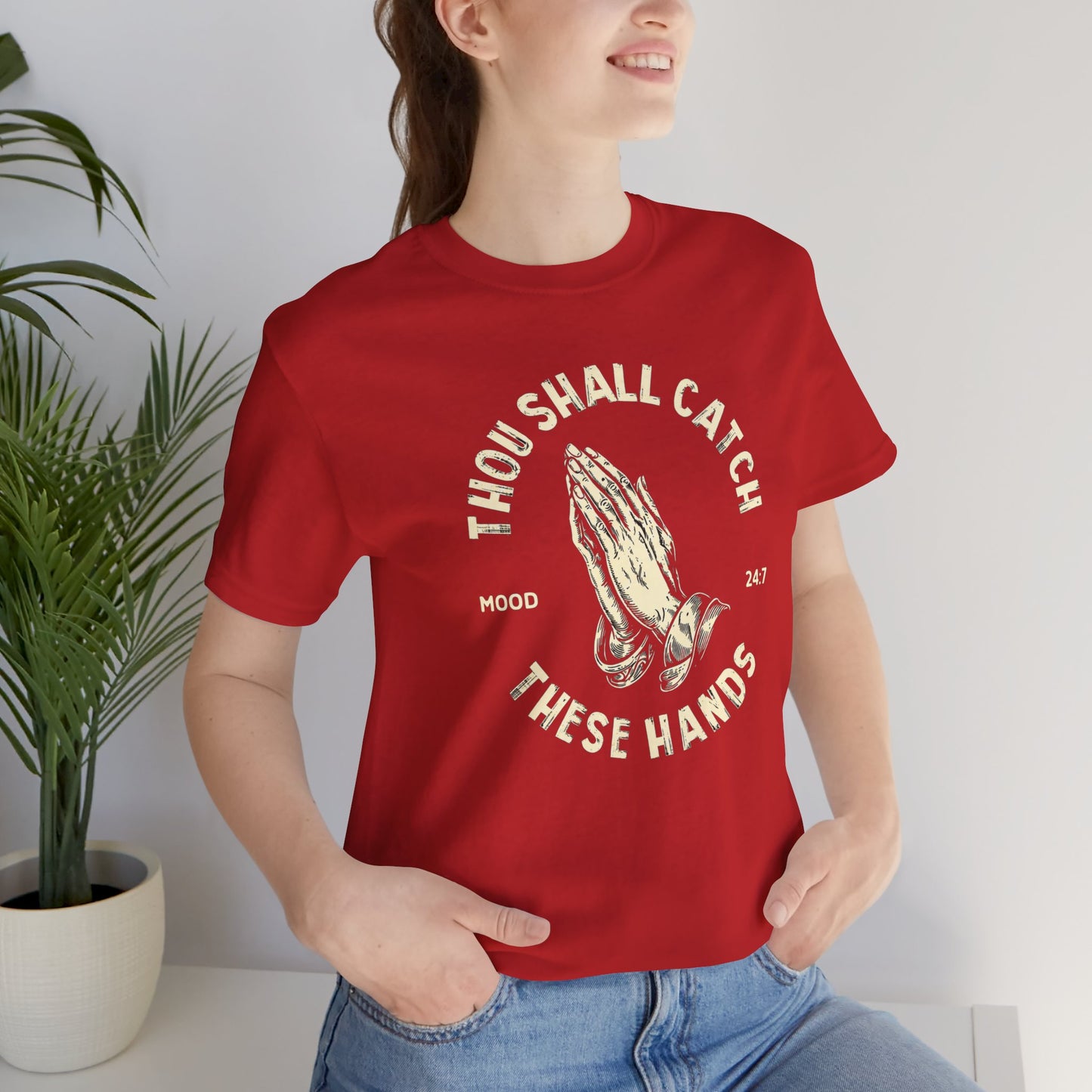 Thou Shall Catch These Hands Unisex Jersey Short Sleeve Tee