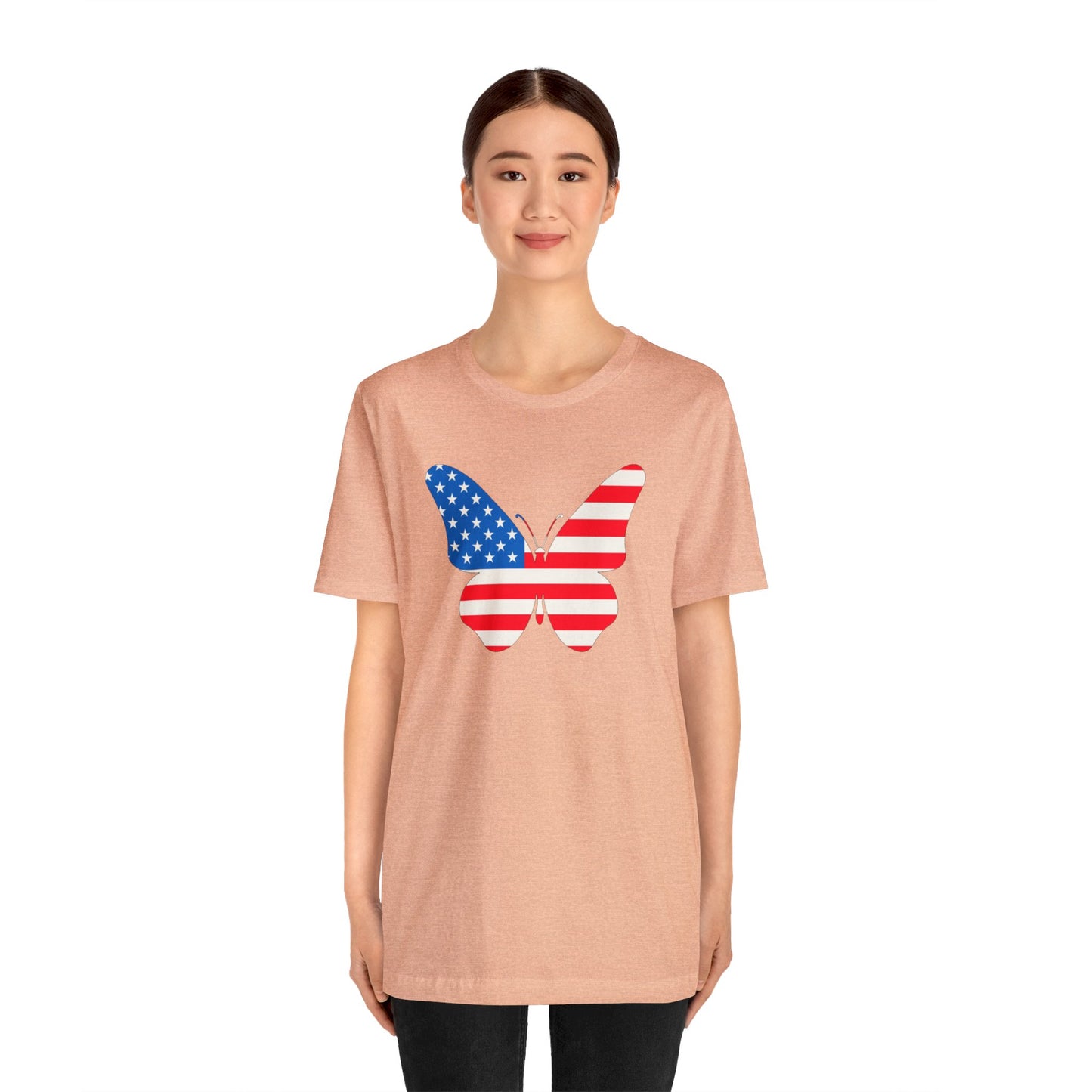 Butterfly Fourth Flag Unisex Jersey Short Sleeve Tee