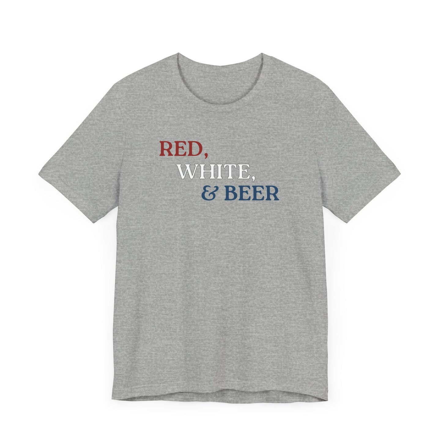 Red, White, & Beer Unisex Jersey Short Sleeve Tee