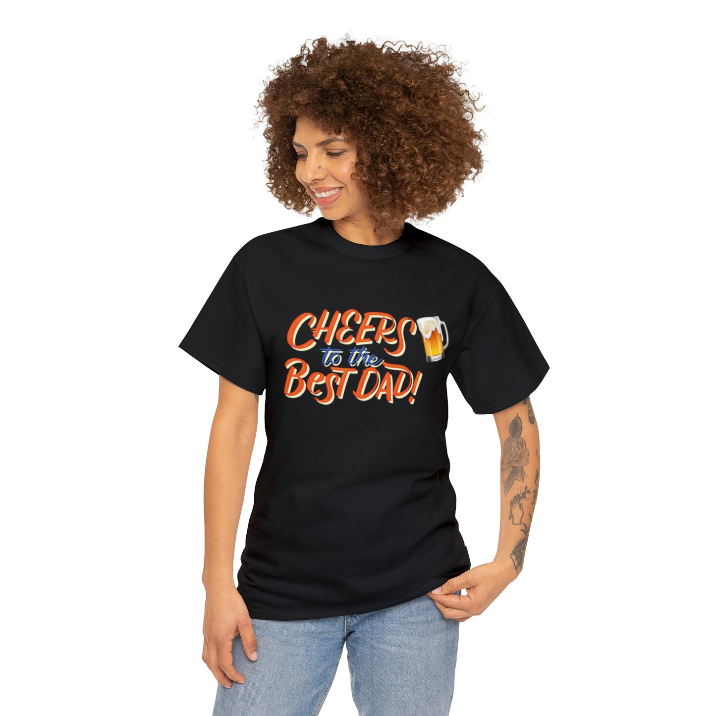 Cheers To Best Dad Ever Unisex Heavy Cotton Tee