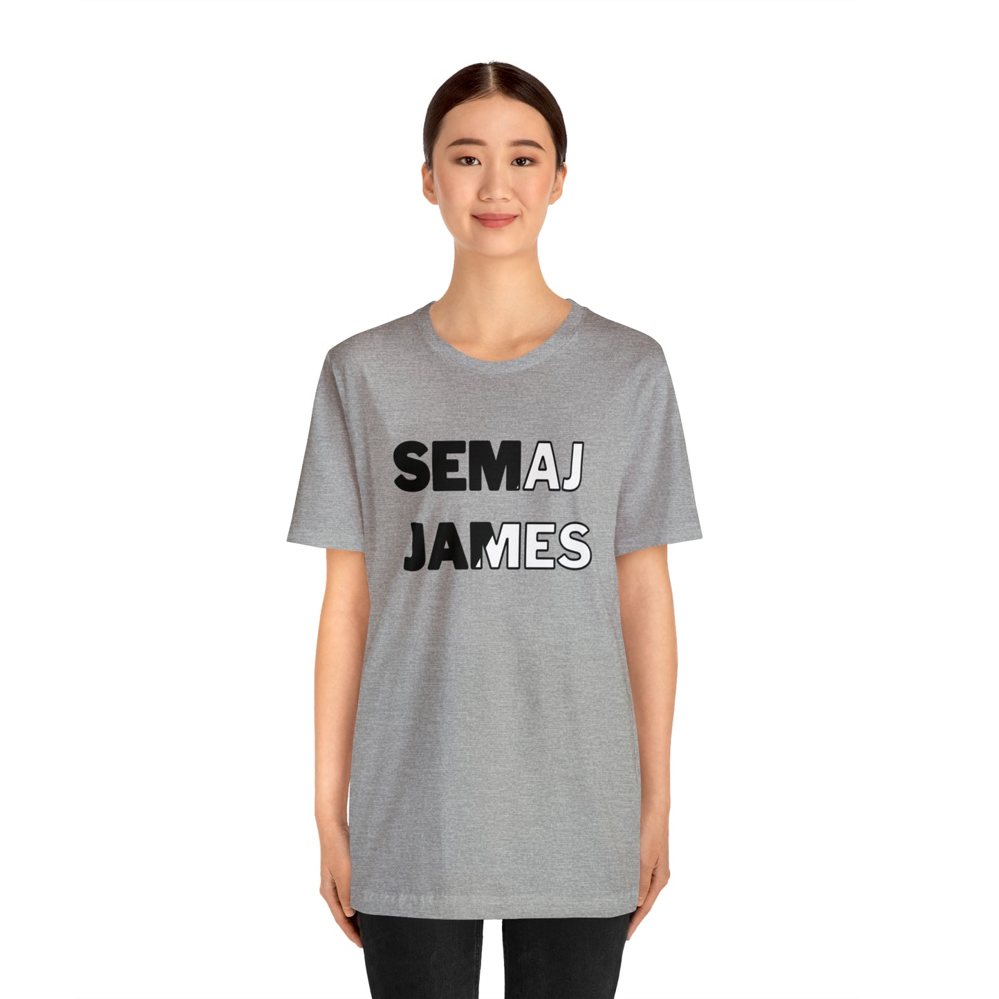 Semaj James Black & White Unisex Jersey Short Sleeve Tee