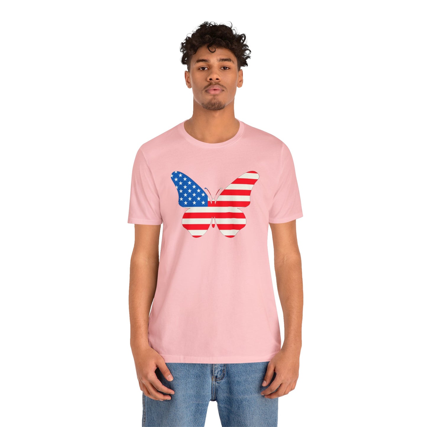 Butterfly Fourth Flag Unisex Jersey Short Sleeve Tee