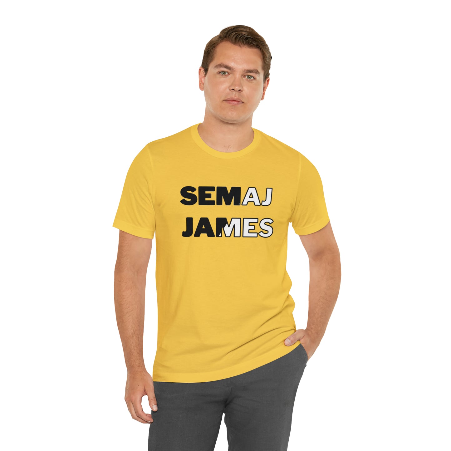 Semaj James Black & White Unisex Jersey Short Sleeve Tee