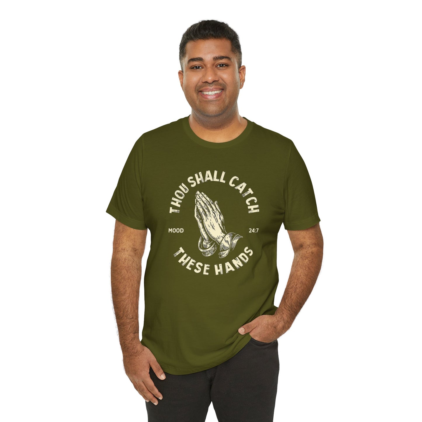 Thou Shall Catch These Hands Unisex Jersey Short Sleeve Tee