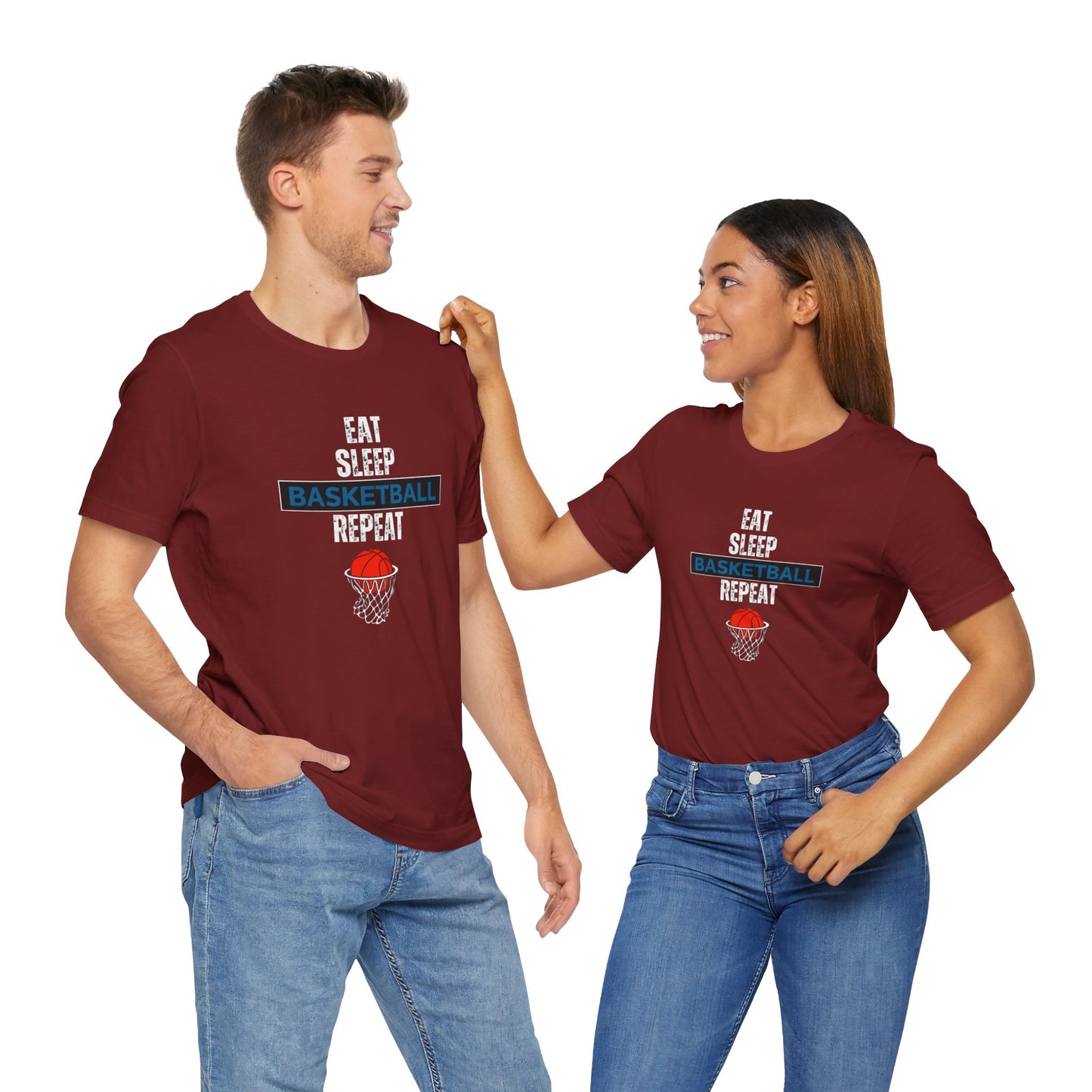 Eat, Sleep, Basketball, Repeat Unisex Jersey Short Sleeve Tee