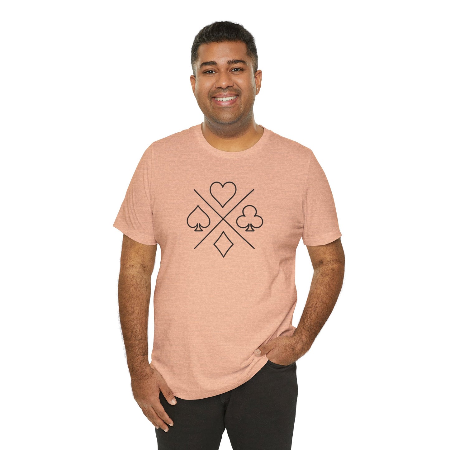 Poker/ Hearts, Spades, Clubs, Diamonds Unisex Jersey Short Sleeve Tee