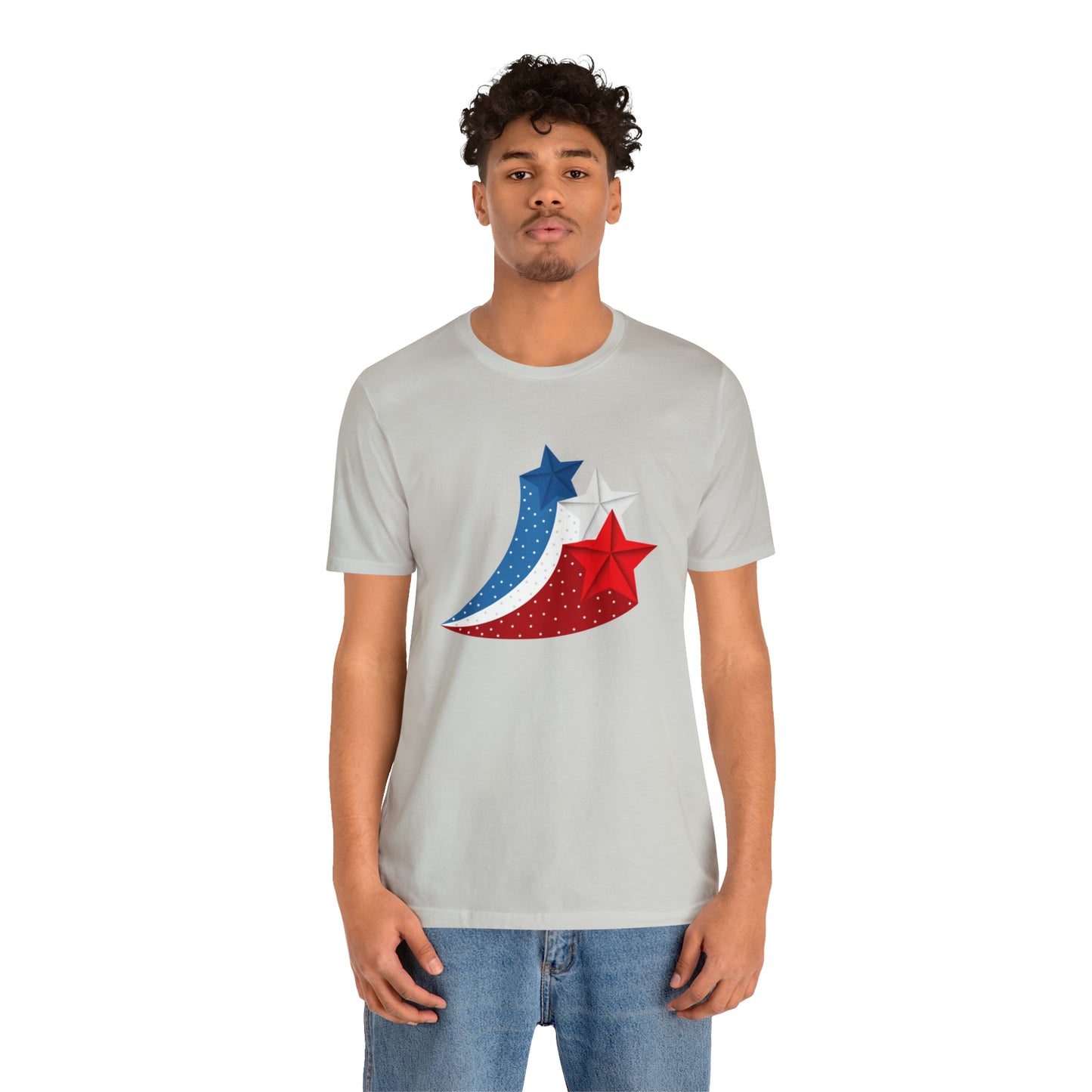 Red White Blue Stars Unisex Jersey Short Sleeve Tee