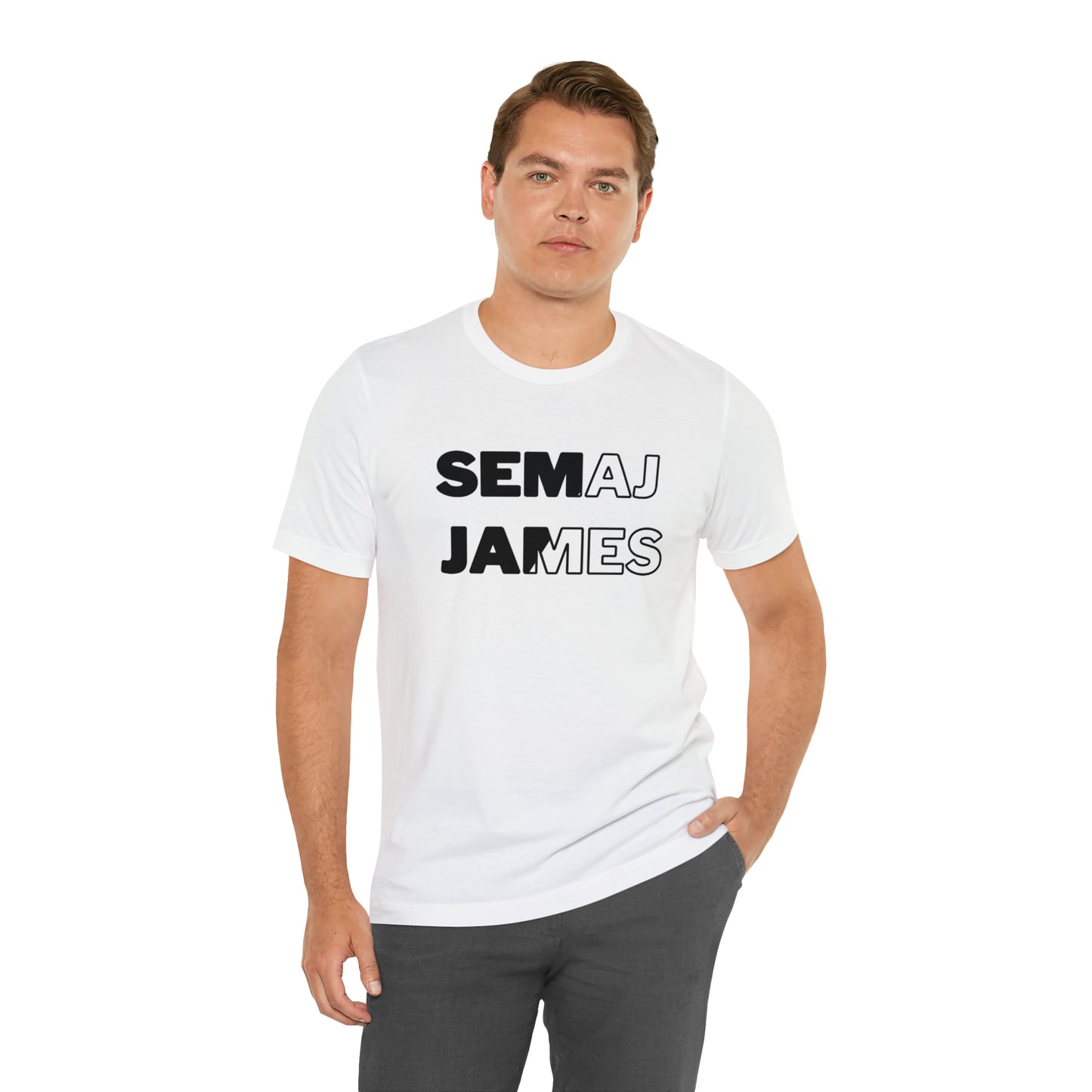 Semaj James Black & White Unisex Jersey Short Sleeve Tee