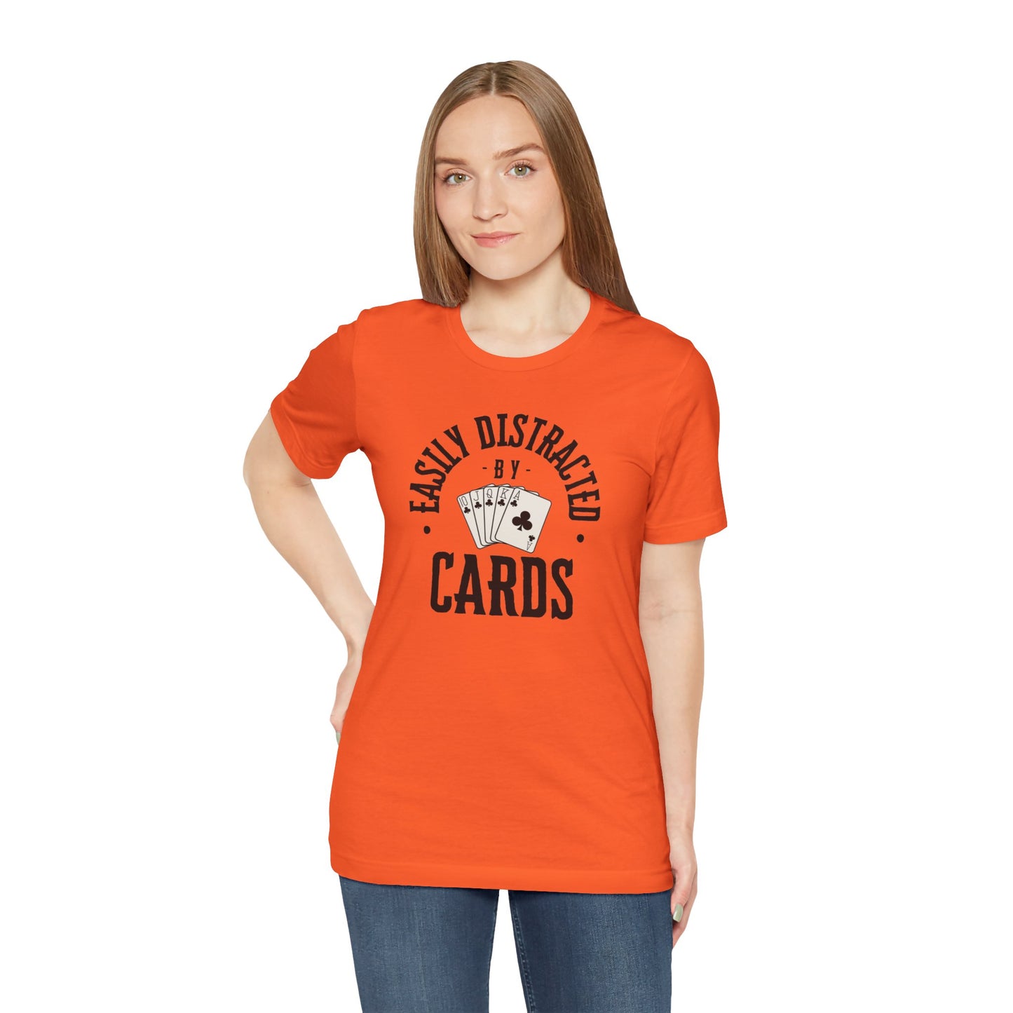 Poker/ Easily Distracted By Cards  Unisex Jersey Short Sleeve Tee