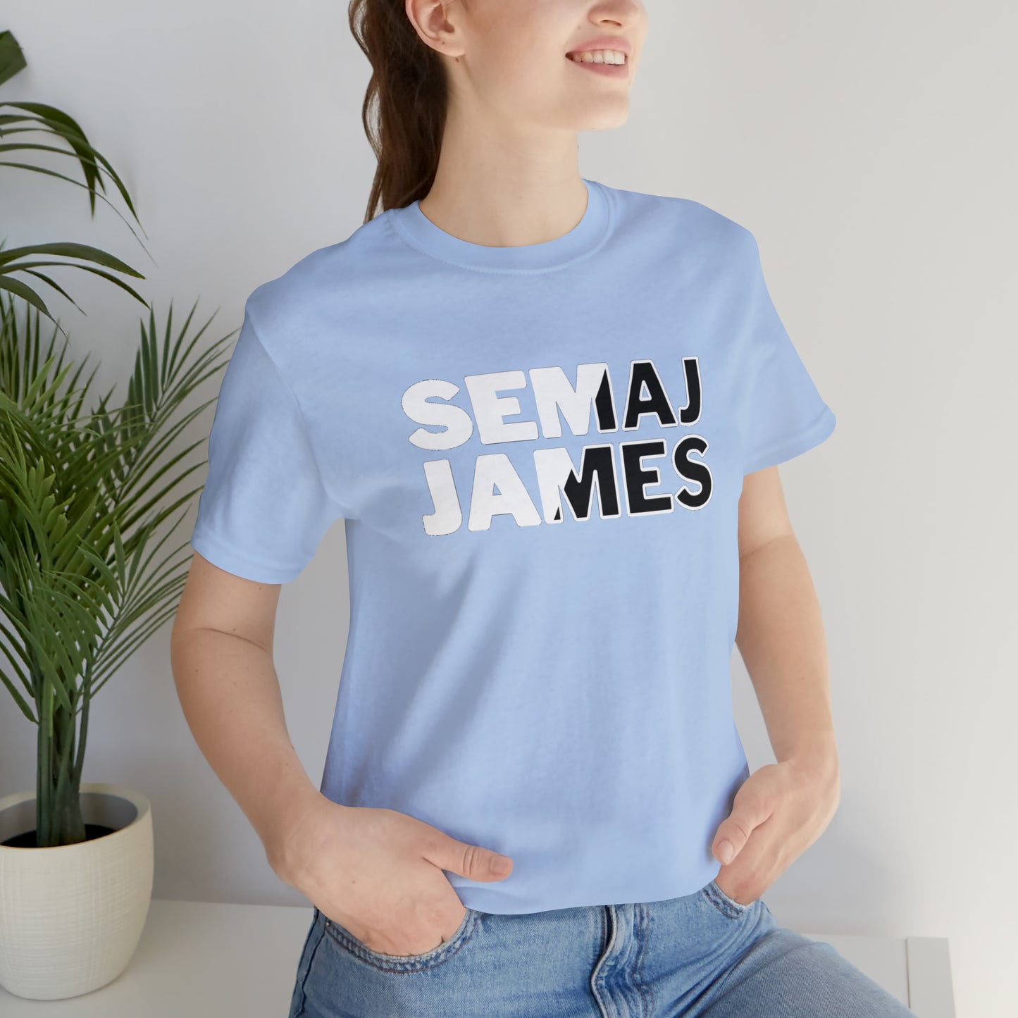 Semaj James Black & White Unisex Jersey Short Sleeve Tee