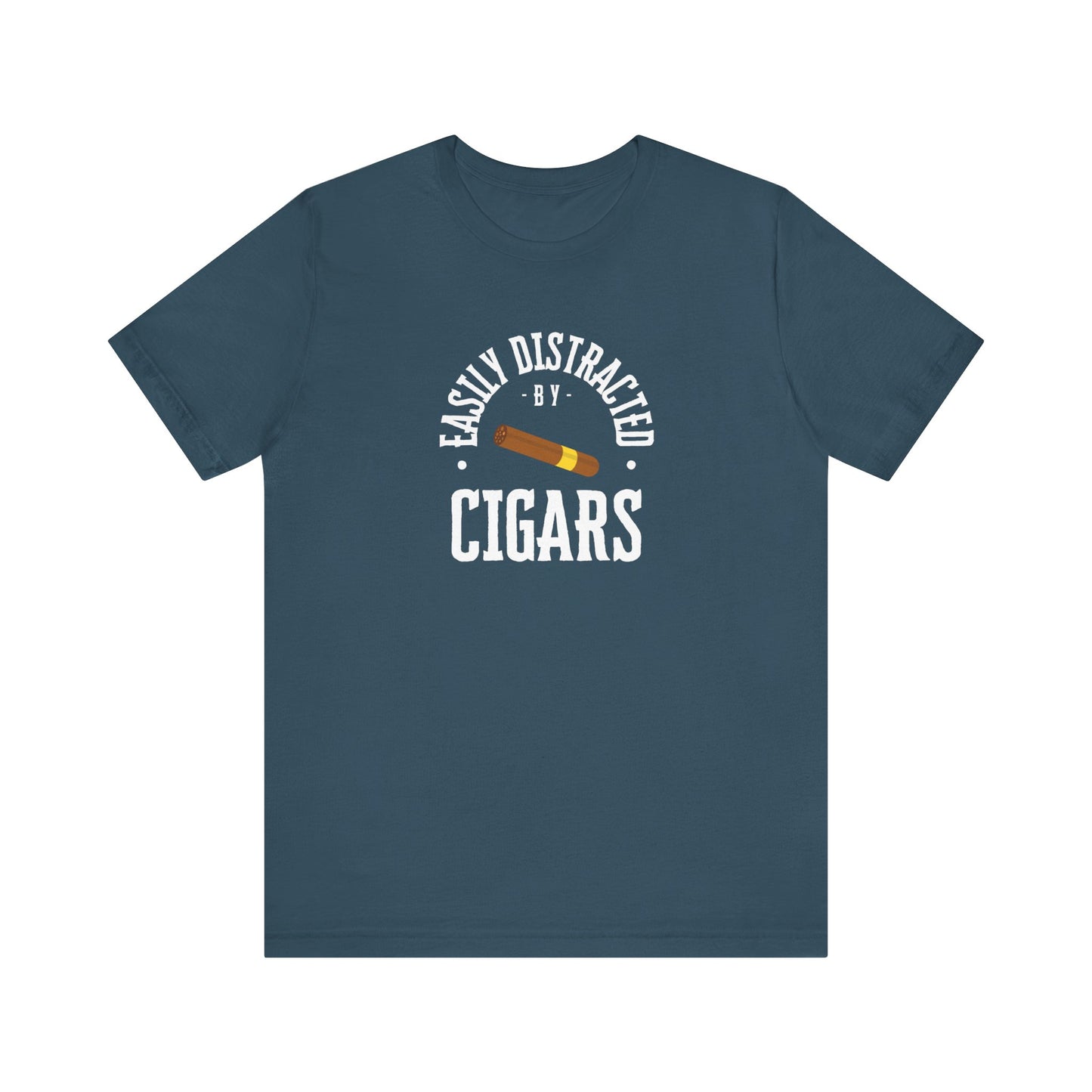 Cigar/ Easily Distracted By Cigars Unisex Jersey Short Sleeve Tee