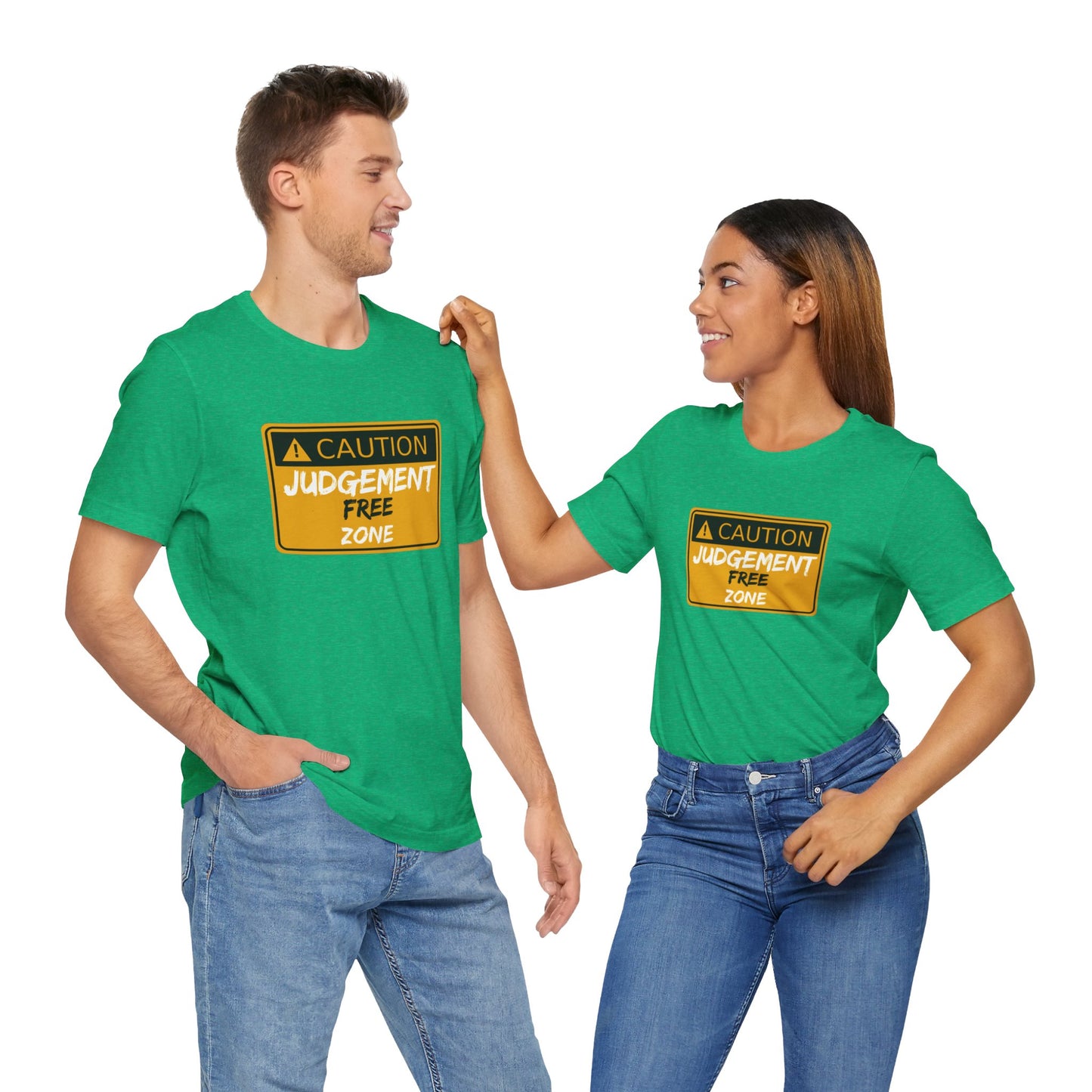 Caution Judgement Free Zone Unisex Jersey Short Sleeve Tee