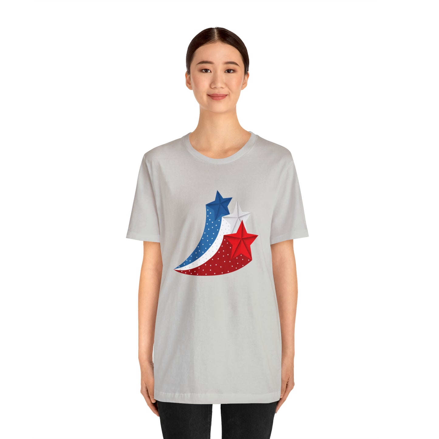 Red White Blue Stars Unisex Jersey Short Sleeve Tee