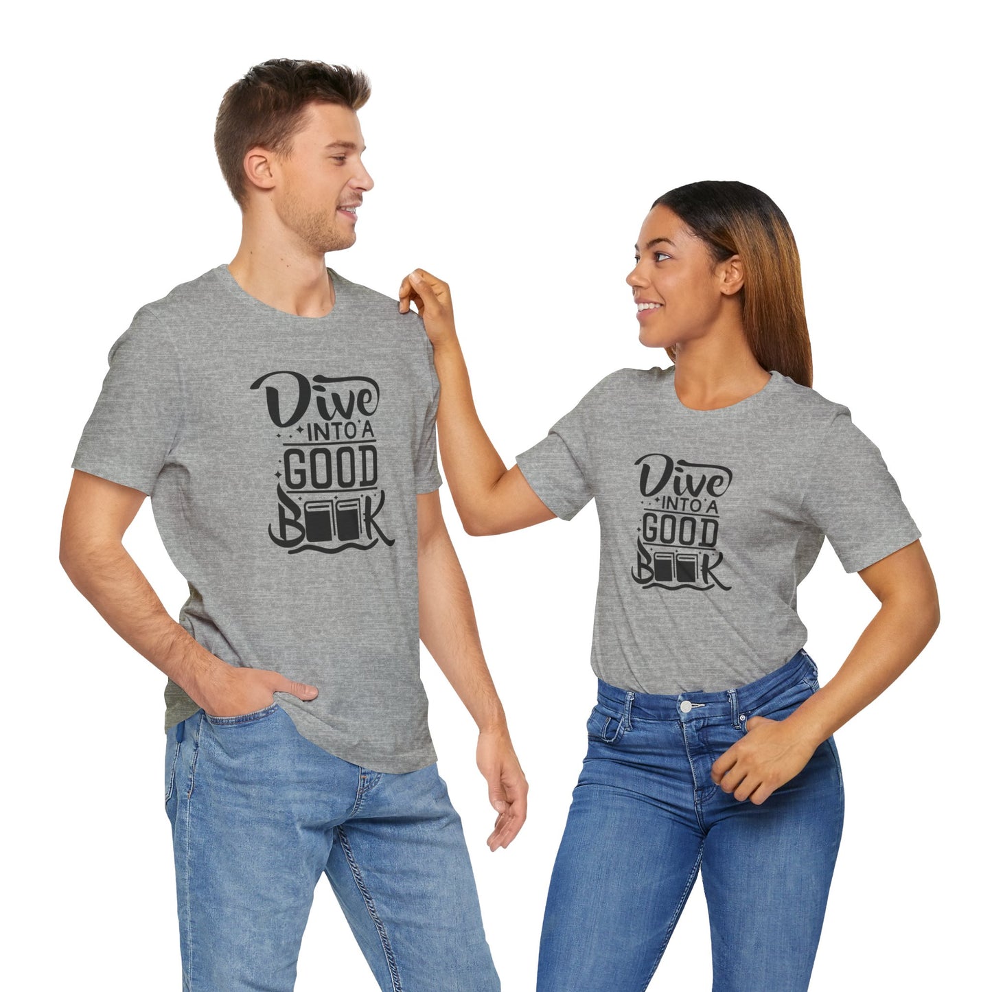 Books/ Dive into a Good Book Unisex Jersey Short Sleeve Tee