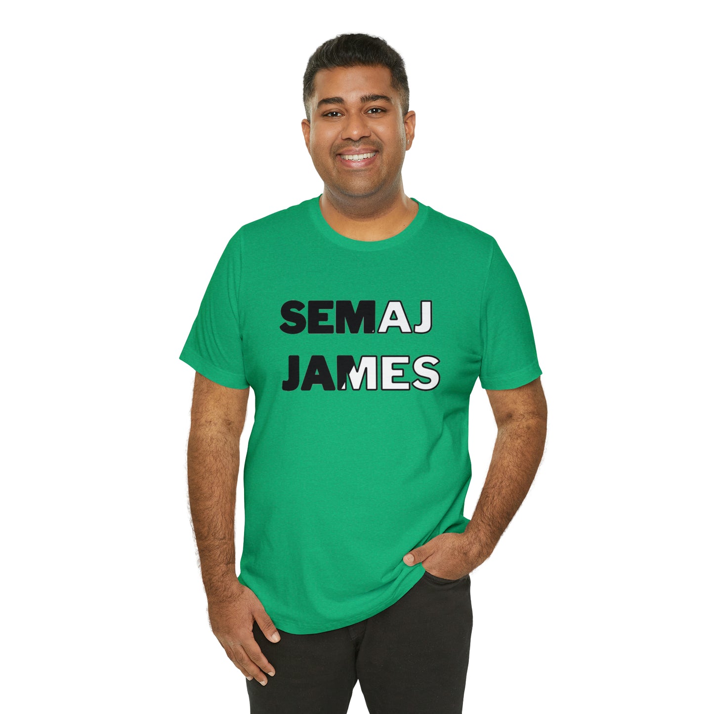 Semaj James Black & White Unisex Jersey Short Sleeve Tee