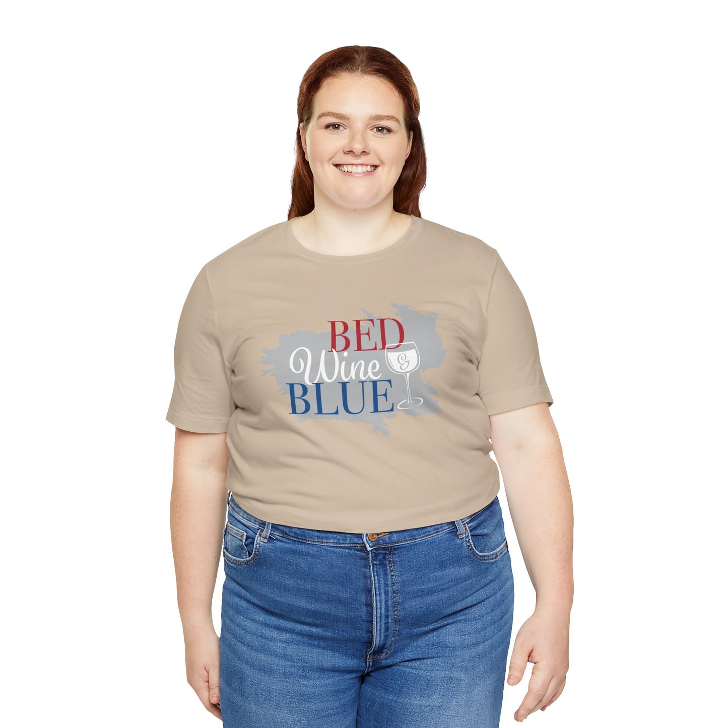 Bed Wine & Blue Unisex Jersey Short Sleeve Tee