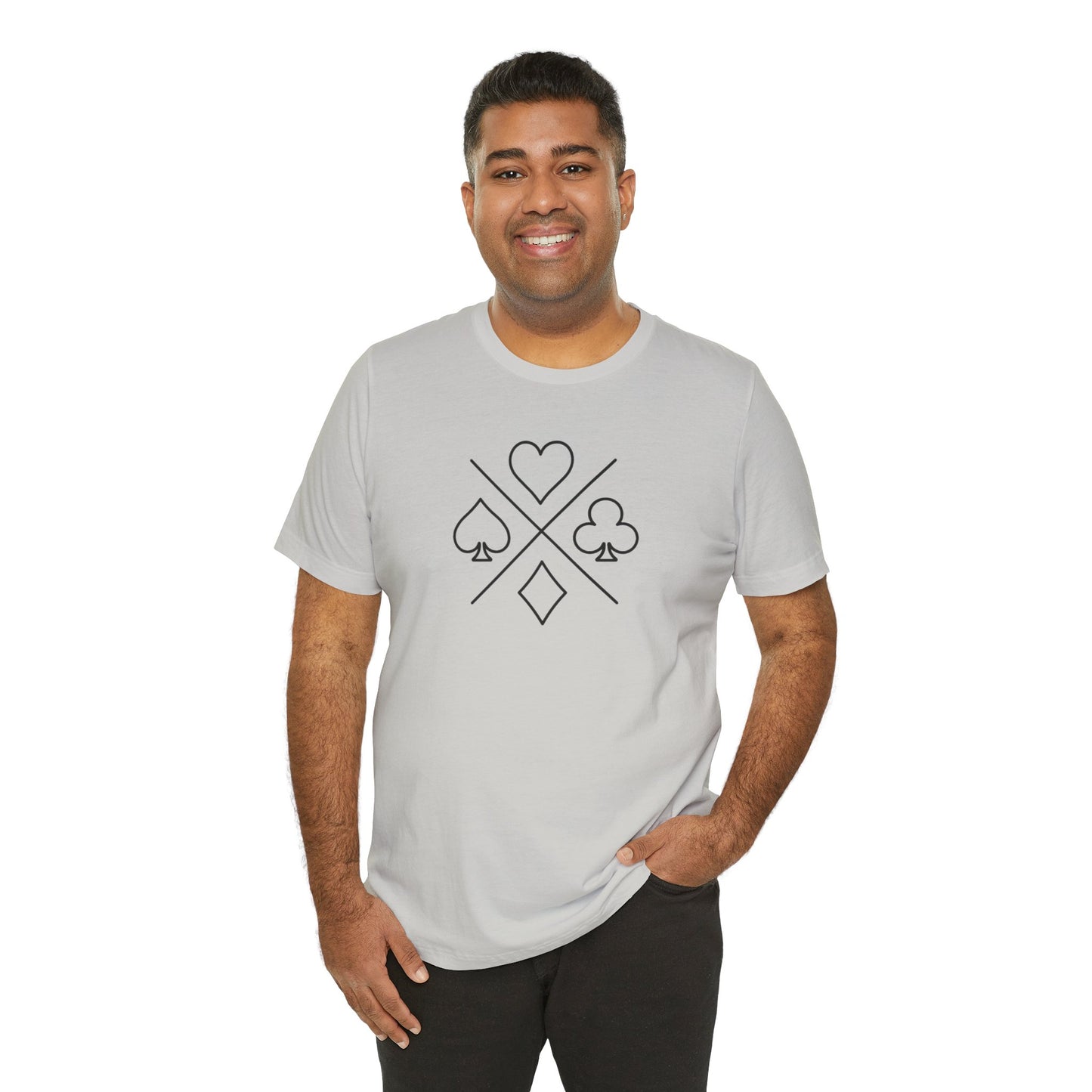 Poker/ Hearts, Spades, Clubs, Diamonds Unisex Jersey Short Sleeve Tee