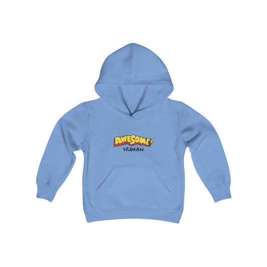 Kids Awesome Human Heavy Blend Hooded Sweatshirt