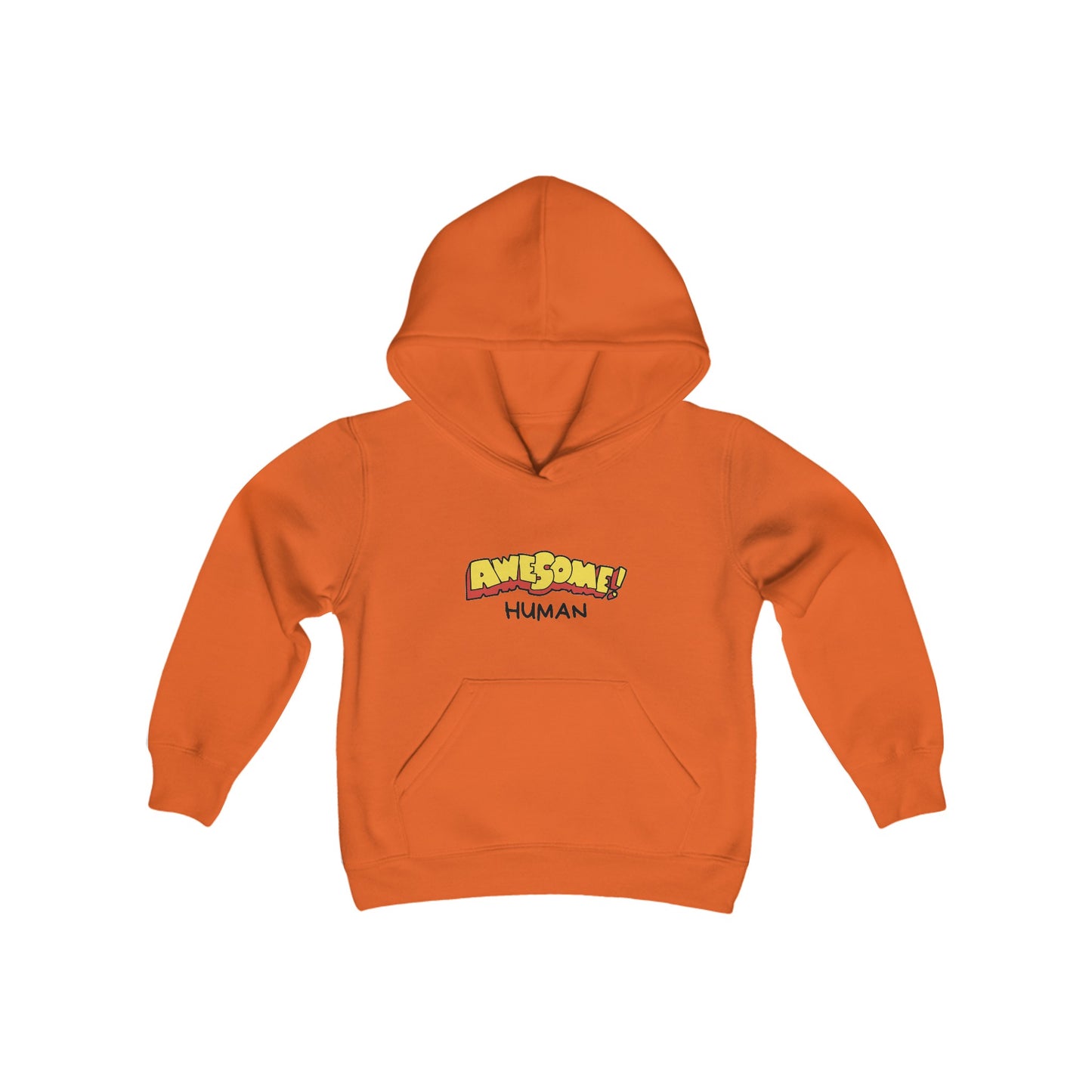 Kids Awesome Human Heavy Blend Hooded Sweatshirt