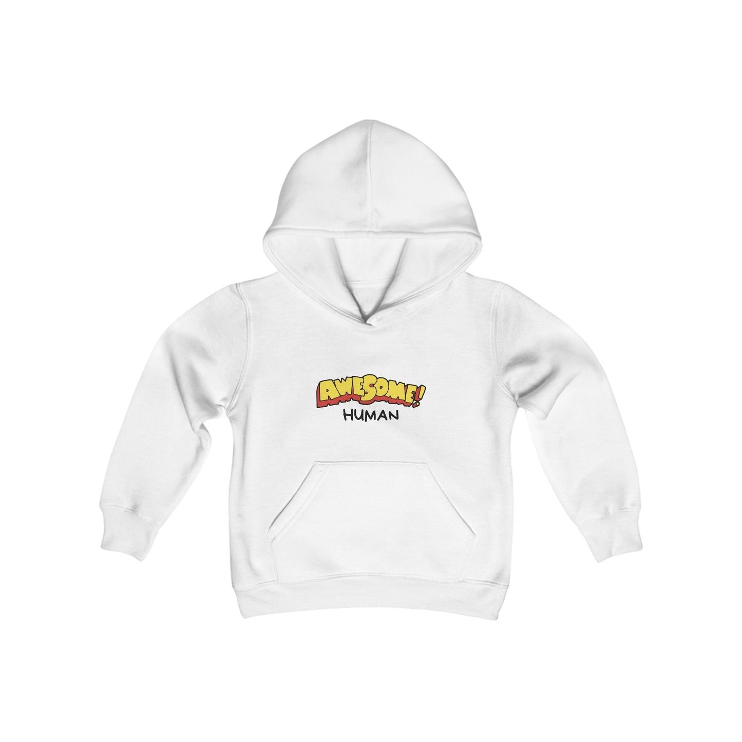 Kids Awesome Human Heavy Blend Hooded Sweatshirt