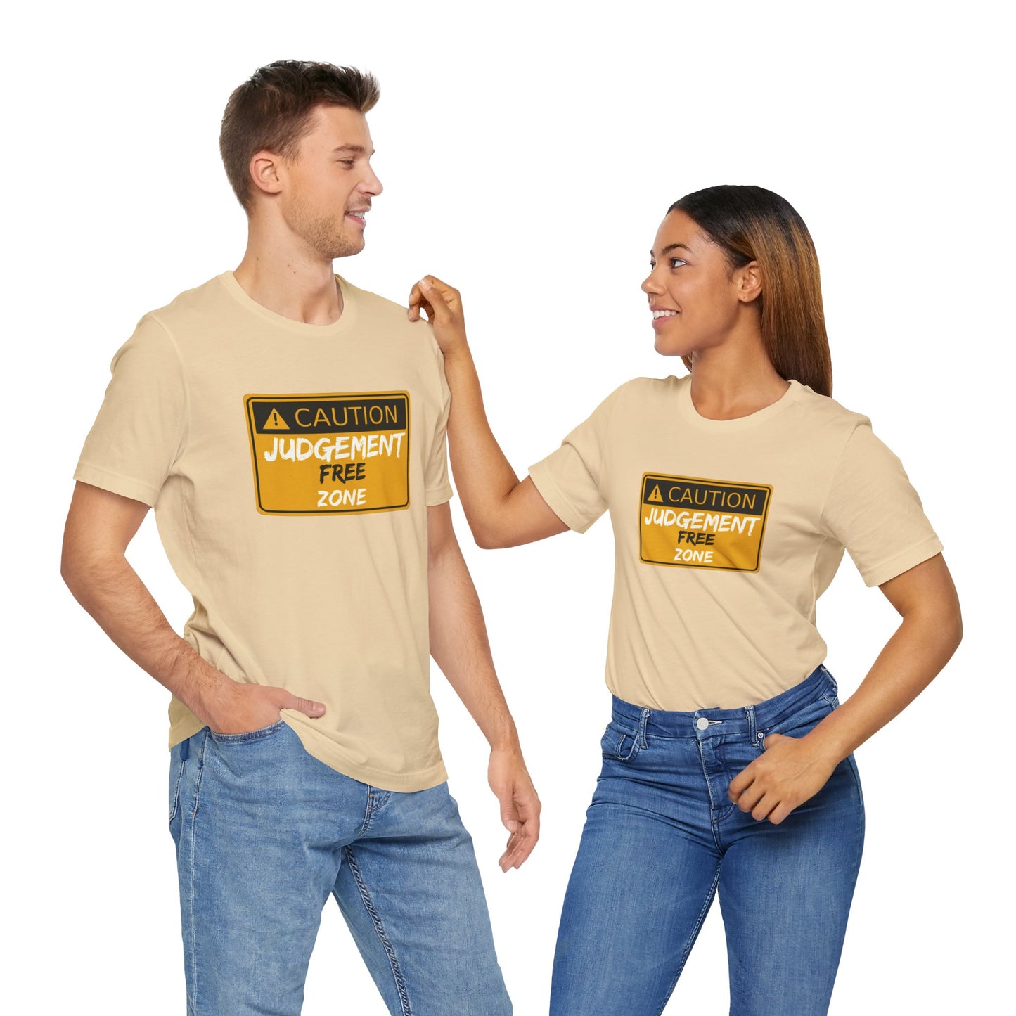 Caution Judgement Free Zone Unisex Jersey Short Sleeve Tee