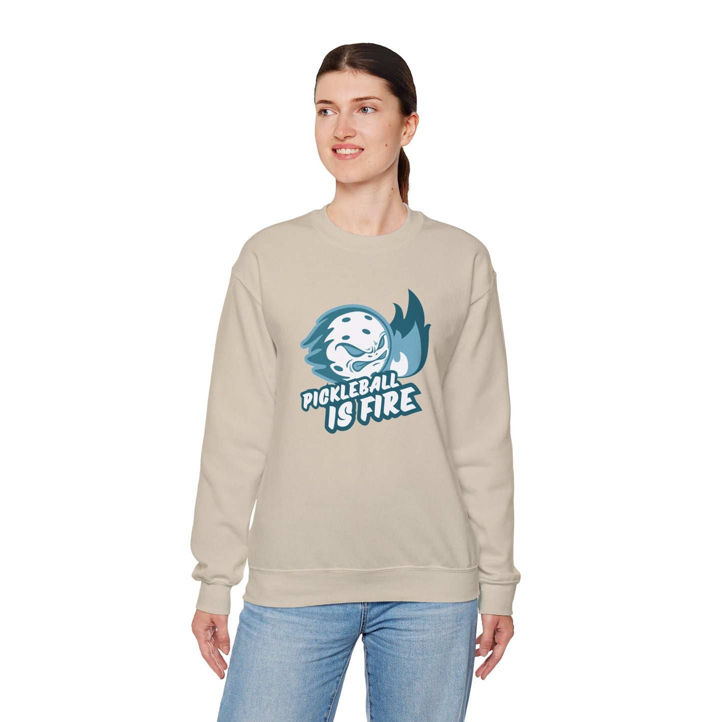 Pickleball is Fire Unisex Heavy Blend™ Crewneck Sweatshirt