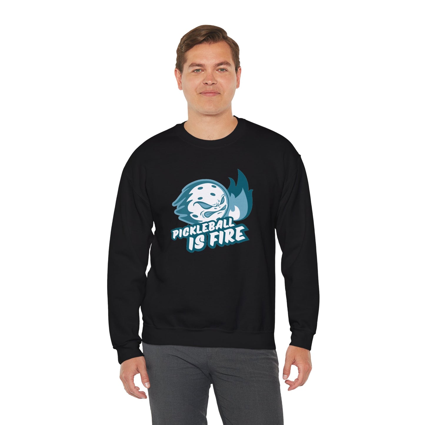 Pickleball is Fire Unisex Heavy Blend™ Crewneck Sweatshirt
