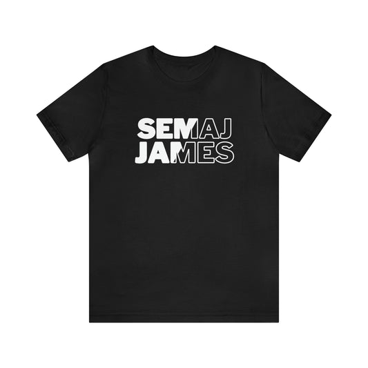 Semaj James Black & White Unisex Jersey Short Sleeve Tee