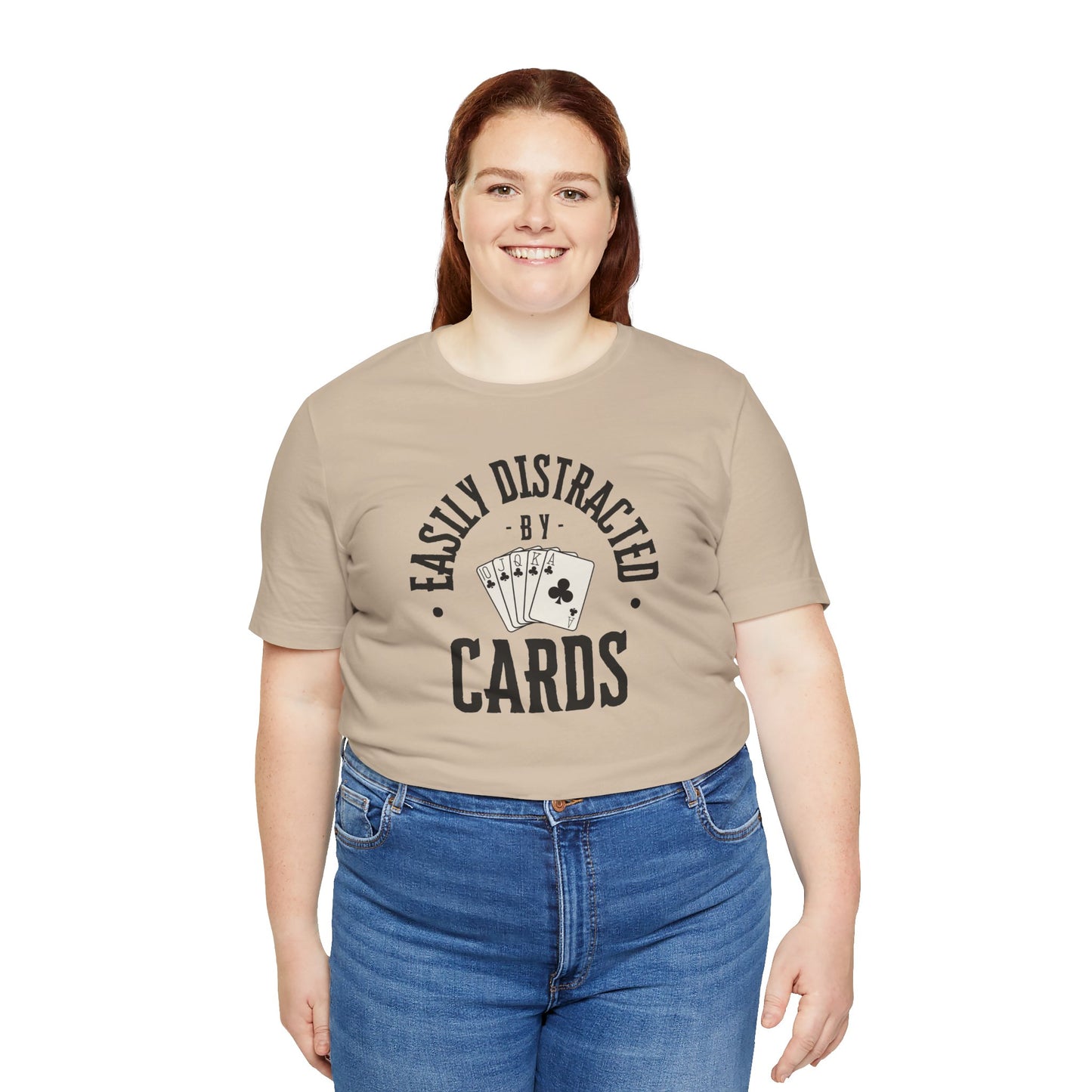 Poker/ Easily Distracted By Cards  Unisex Jersey Short Sleeve Tee