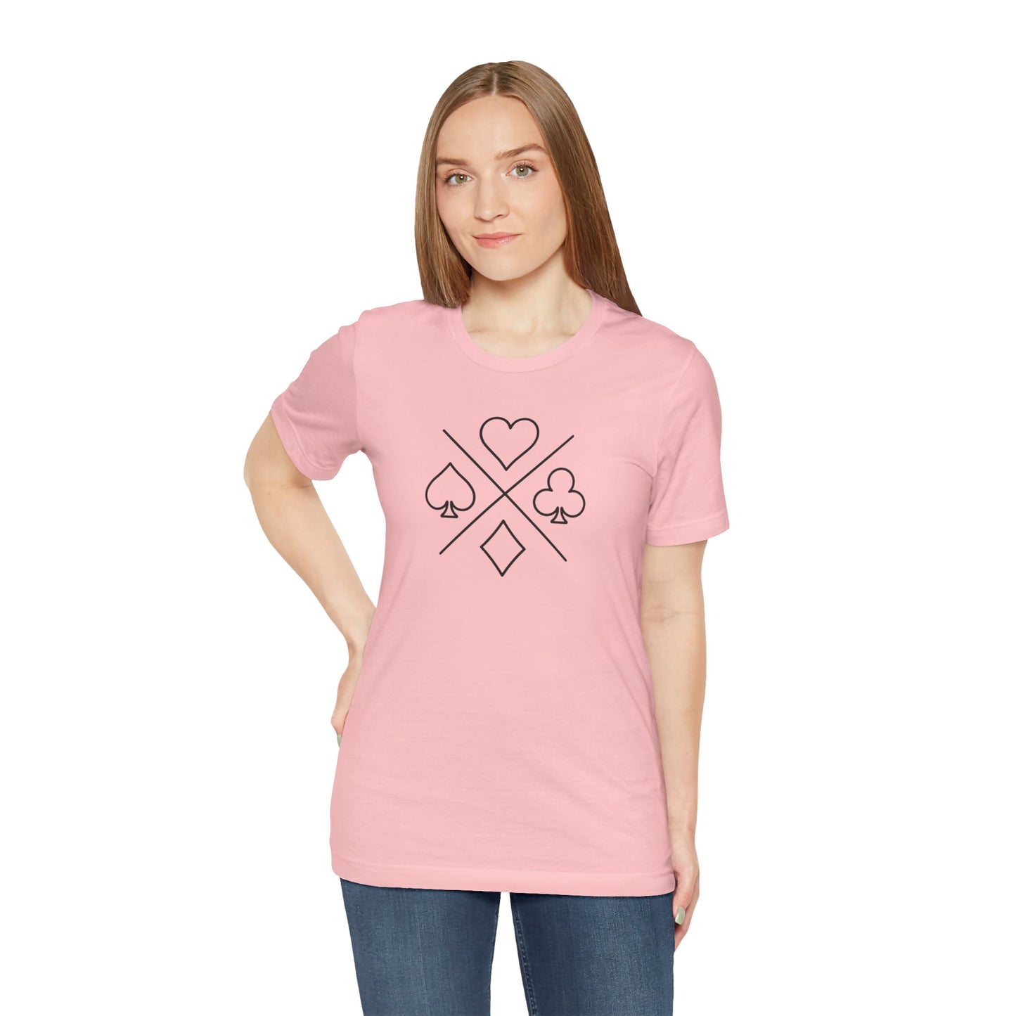 Poker/ Hearts, Spades, Clubs, Diamonds Unisex Jersey Short Sleeve Tee