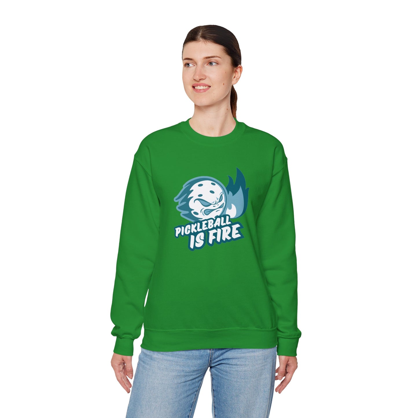 Pickleball is Fire Unisex Heavy Blend™ Crewneck Sweatshirt