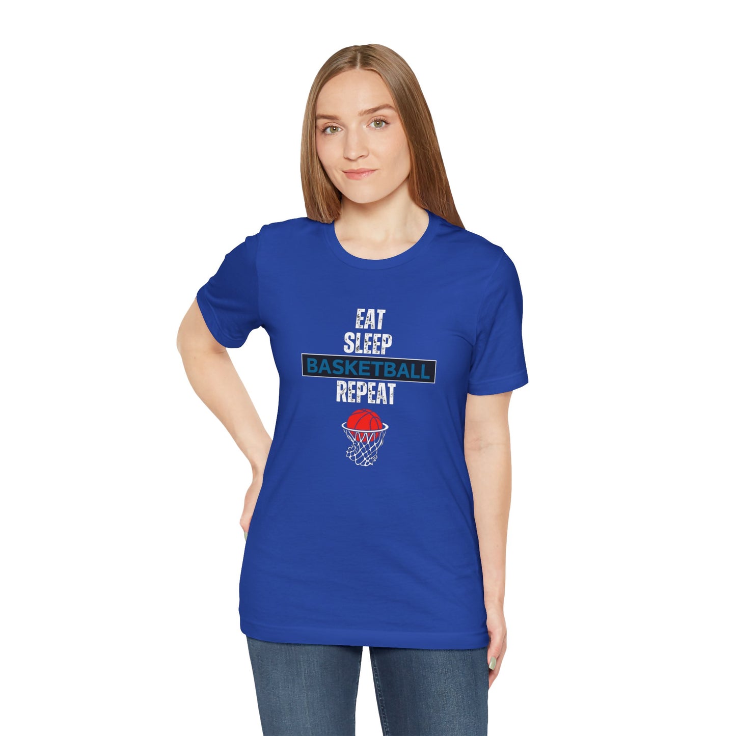 Eat, Sleep, Basketball, Repeat Unisex Jersey Short Sleeve Tee