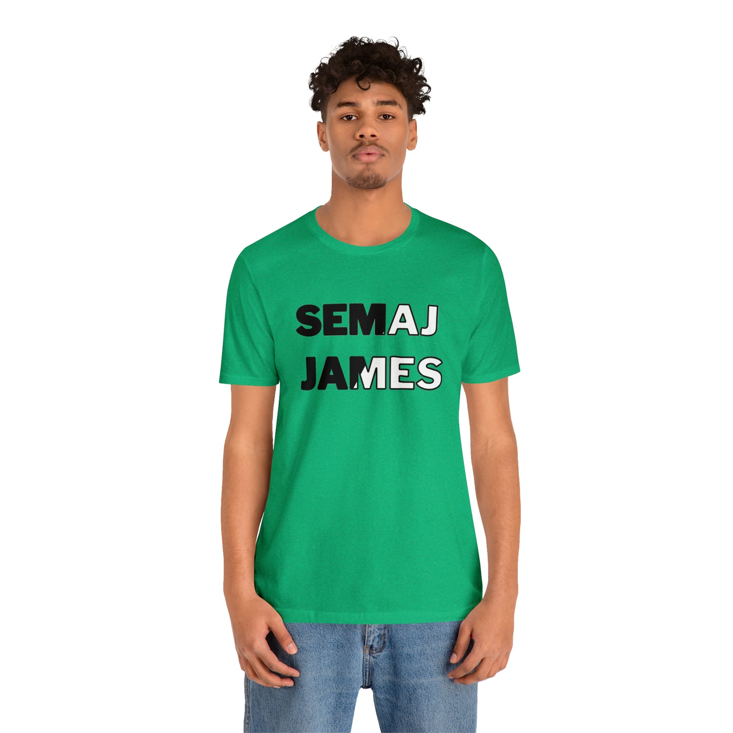 Semaj James Black & White Unisex Jersey Short Sleeve Tee