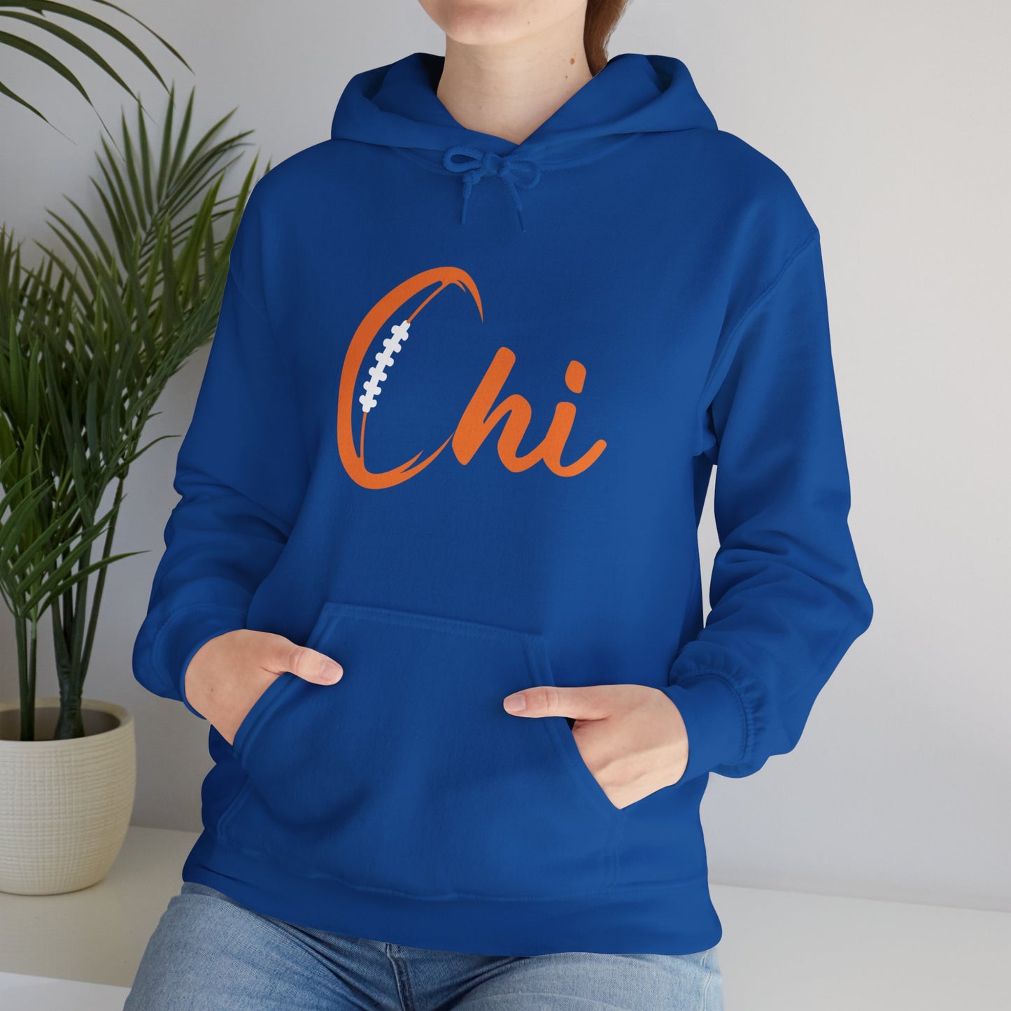 Chi Football/ Orange Unisex Heavy Blend™ Hooded Sweatshirt