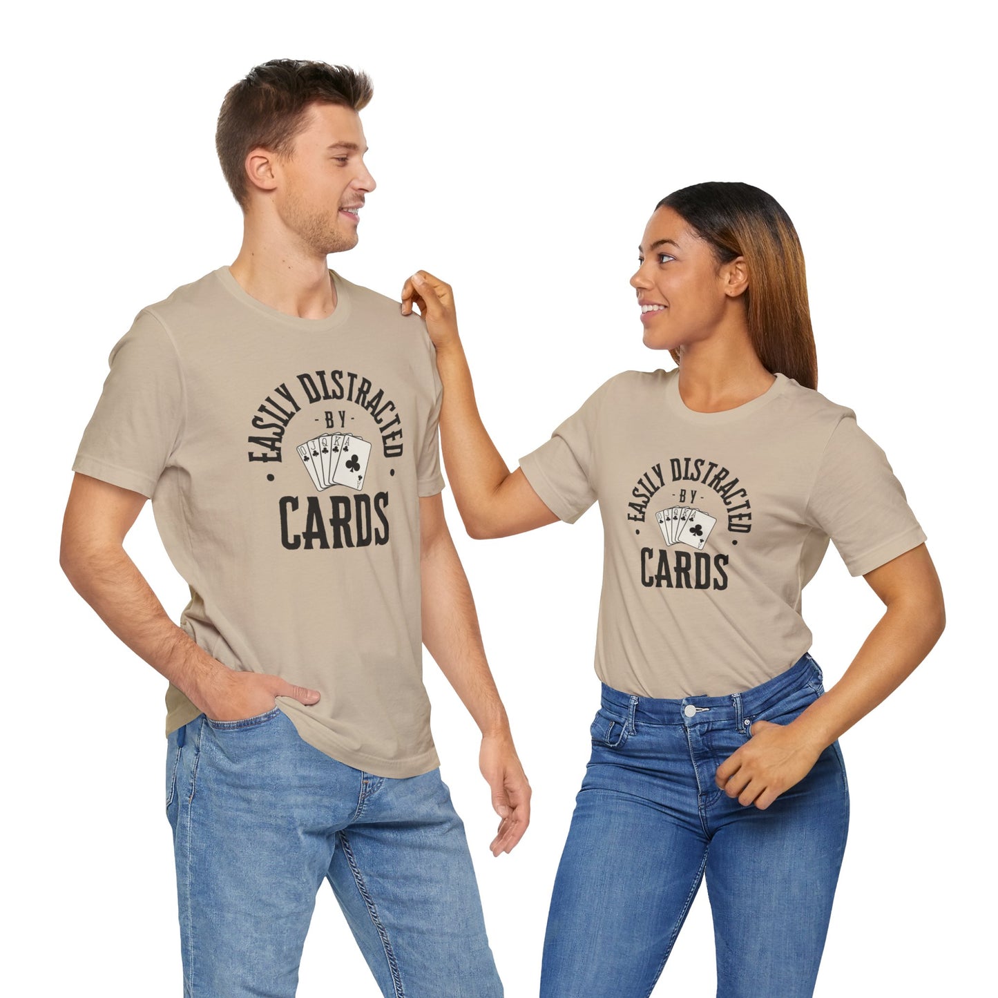 Poker/ Easily Distracted By Cards  Unisex Jersey Short Sleeve Tee