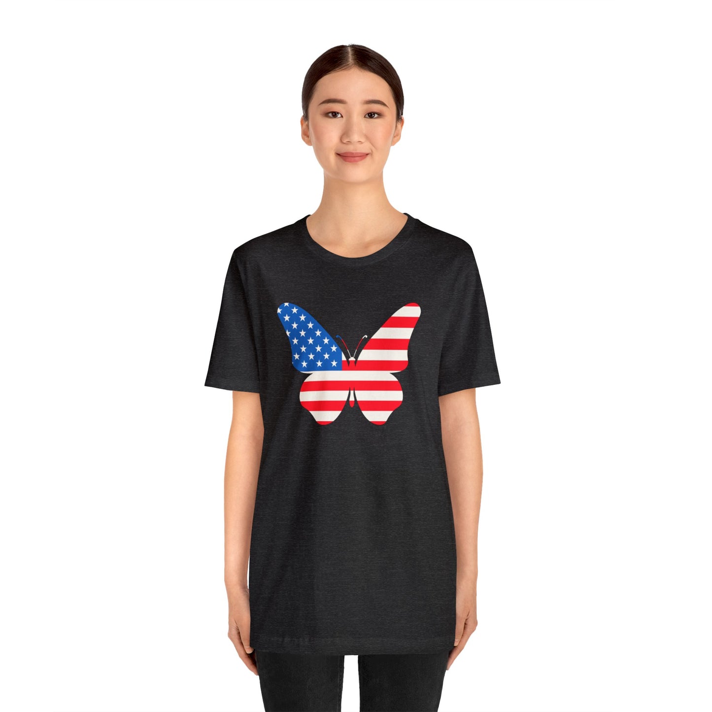 Butterfly Fourth Flag Unisex Jersey Short Sleeve Tee