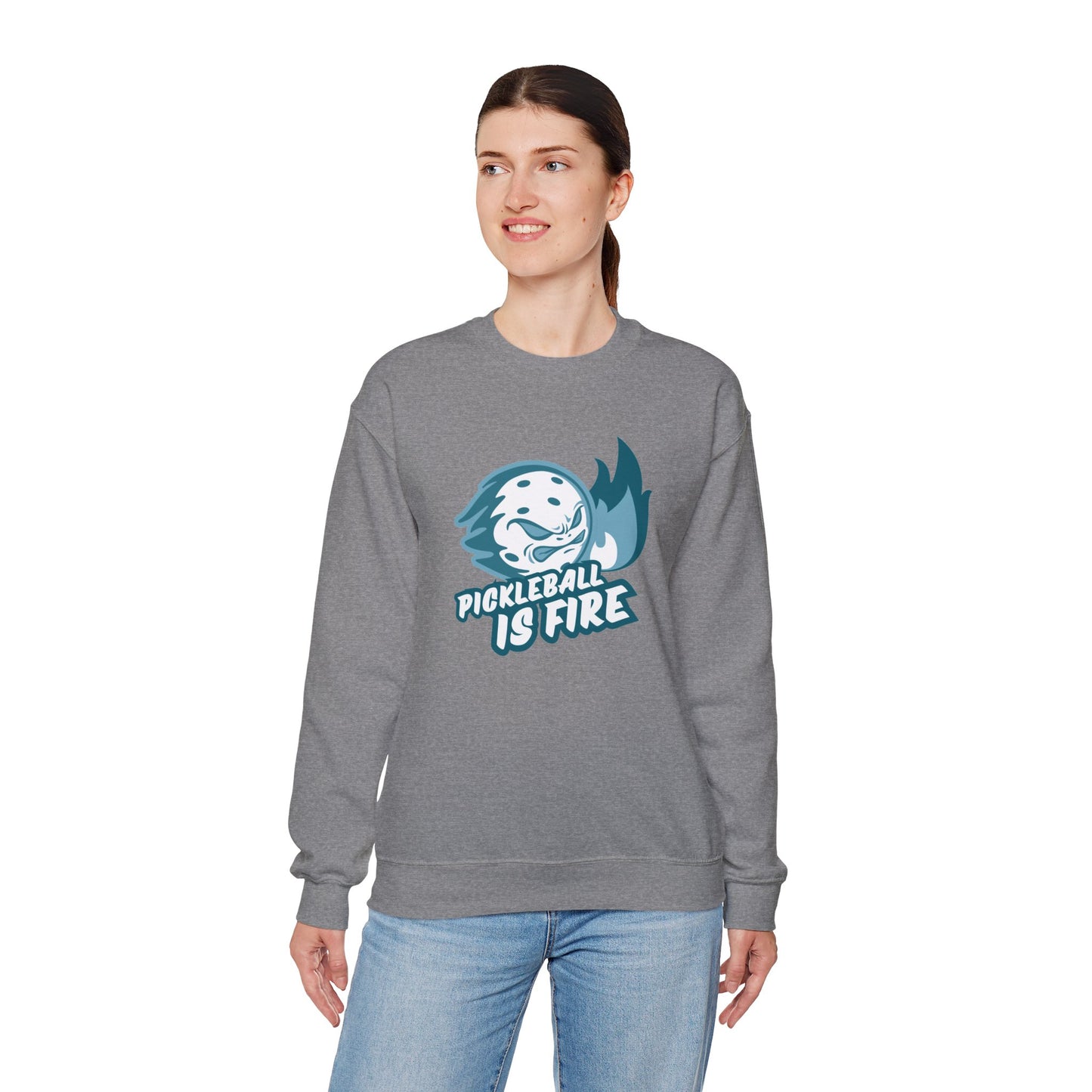 Pickleball is Fire Unisex Heavy Blend™ Crewneck Sweatshirt