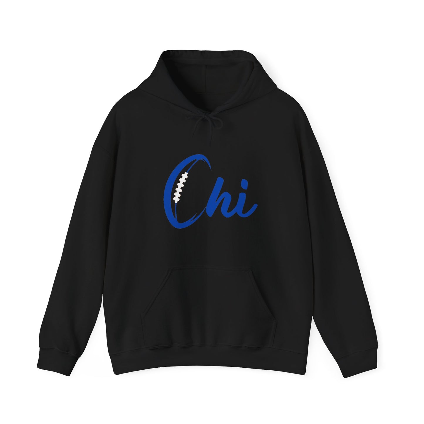 Chi Football/ Blue Unisex Heavy Blend™ Hooded Sweatshirt