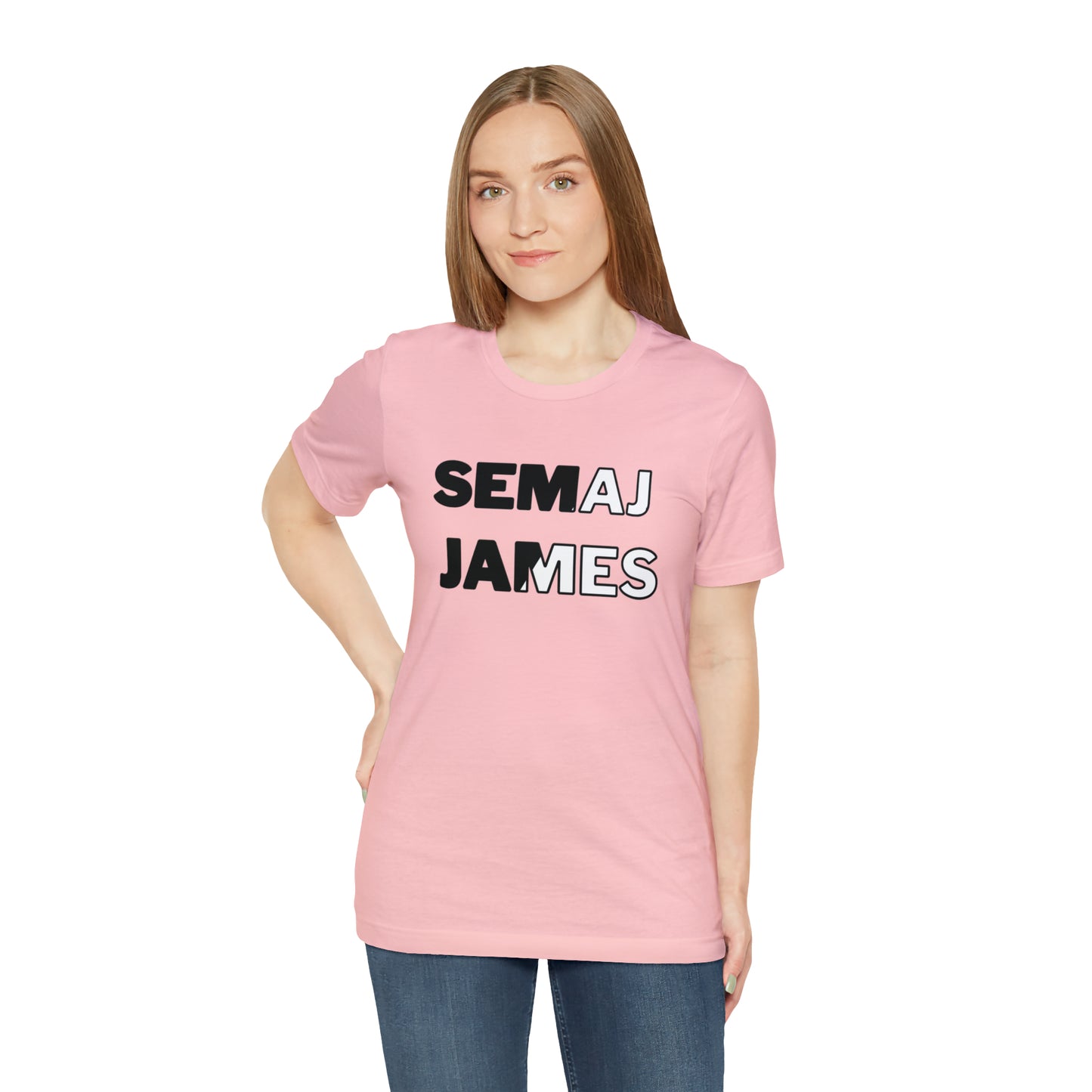 Semaj James Black & White Unisex Jersey Short Sleeve Tee