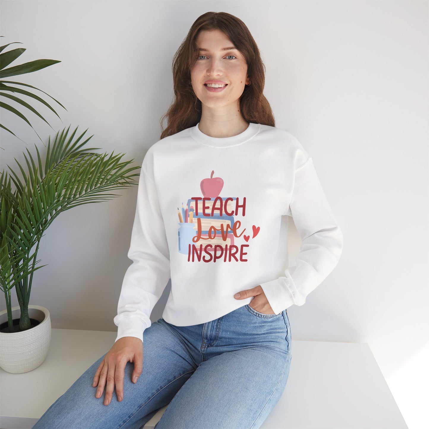 Teach, Love Inspire Unisex Heavy Blend™ Crewneck Sweatshirt