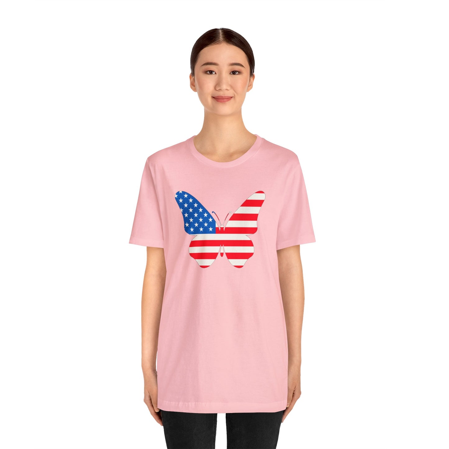 Butterfly Fourth Flag Unisex Jersey Short Sleeve Tee