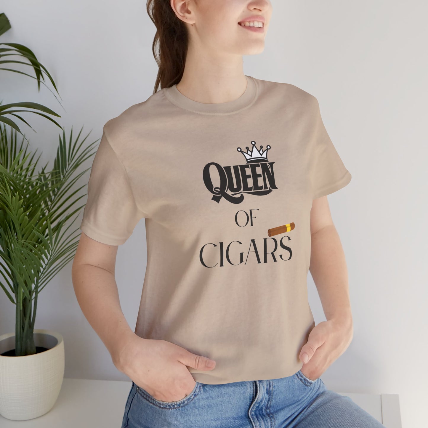 Cigars/ Queen of Cigars Unisex Jersey Short Sleeve Tee