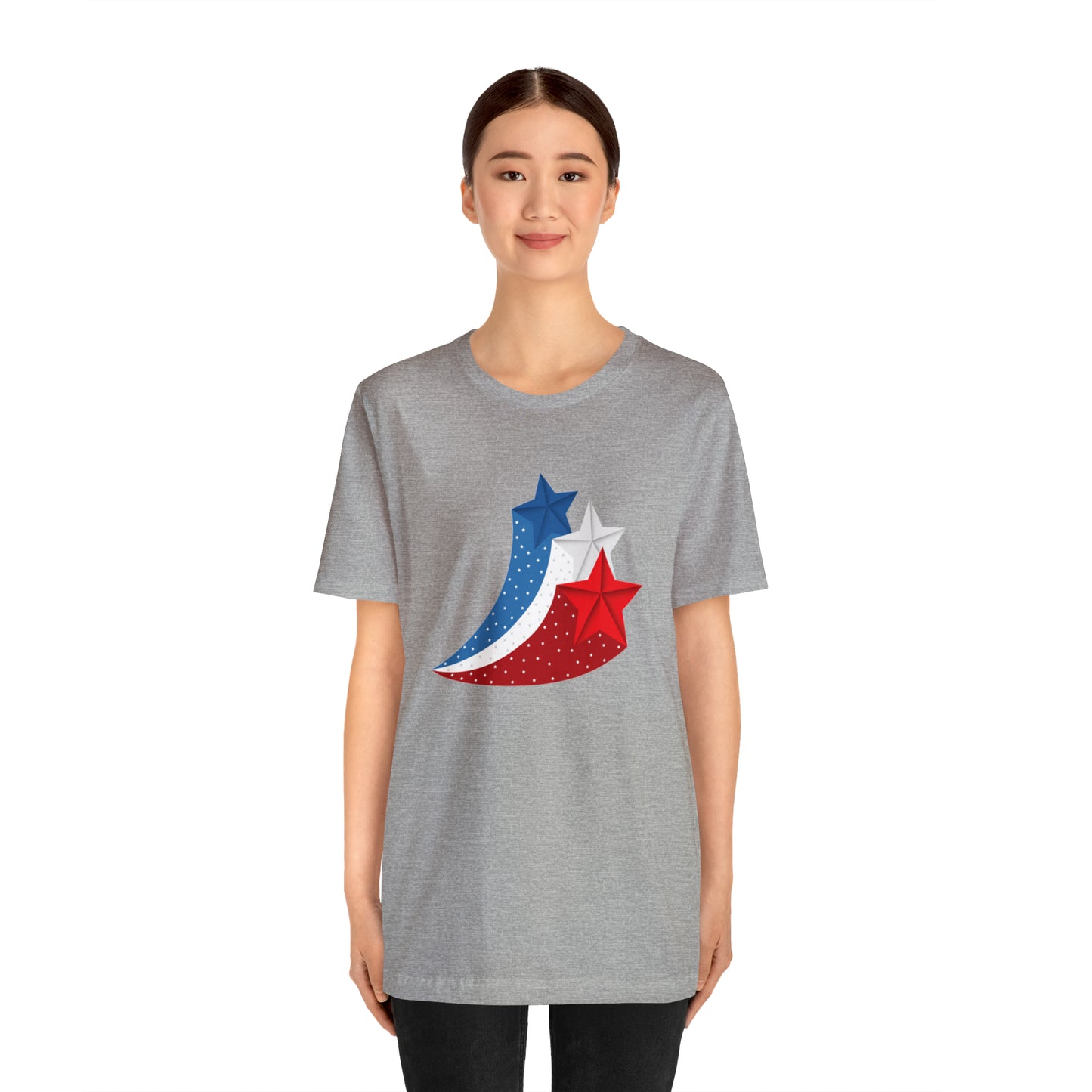 Red White Blue Stars Unisex Jersey Short Sleeve Tee