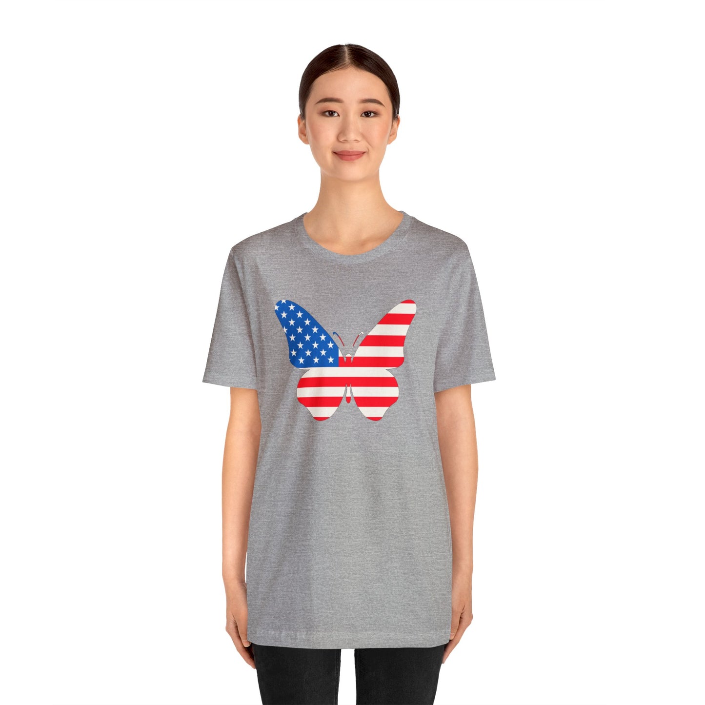 Butterfly Fourth Flag Unisex Jersey Short Sleeve Tee