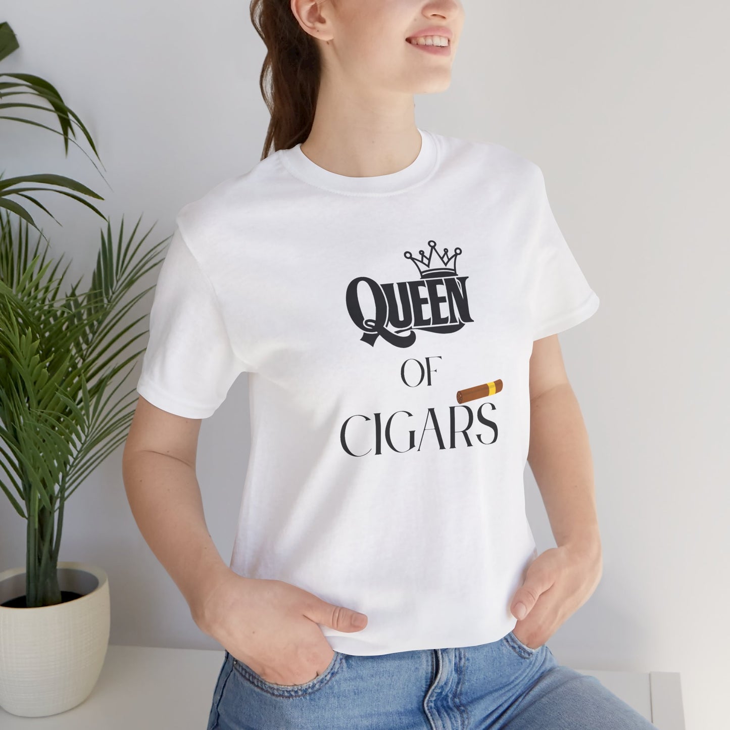 Cigars/ Queen of Cigars Unisex Jersey Short Sleeve Tee