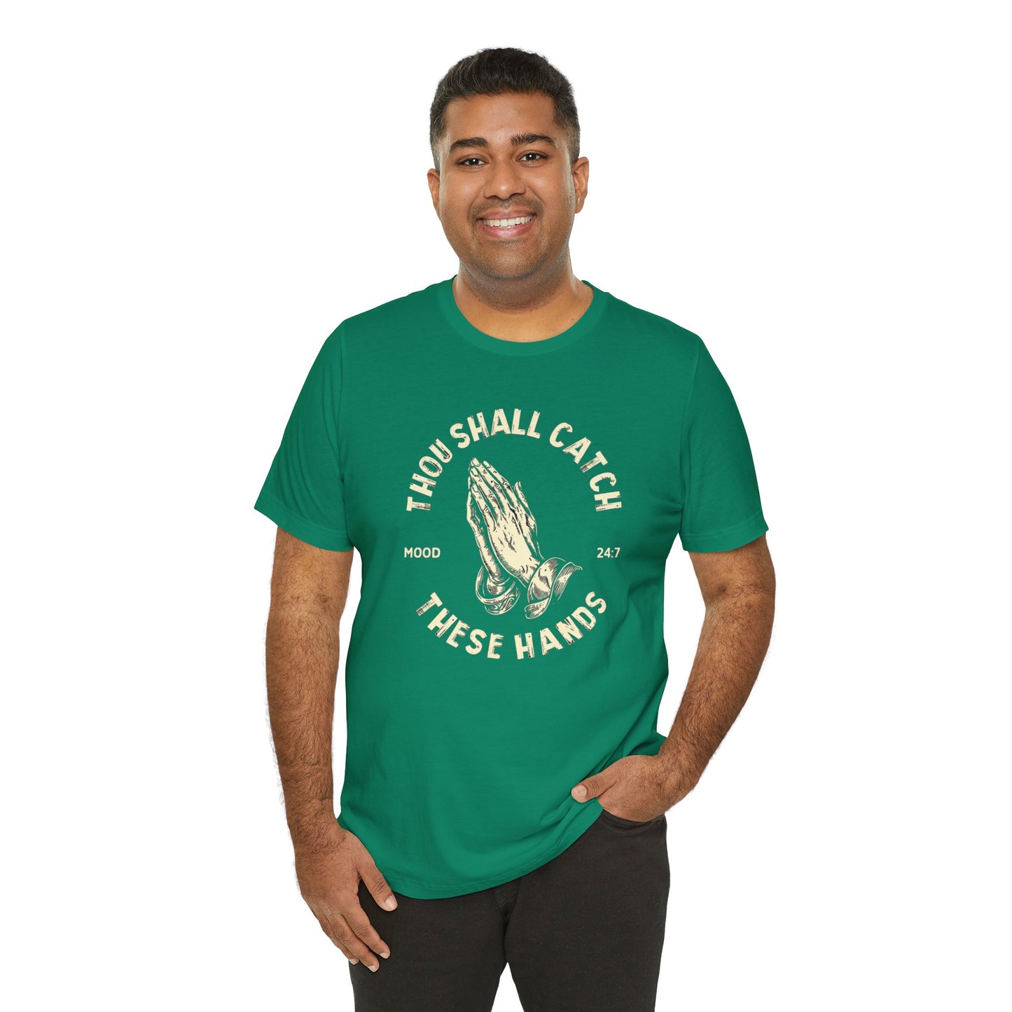 Thou Shall Catch These Hands Unisex Jersey Short Sleeve Tee