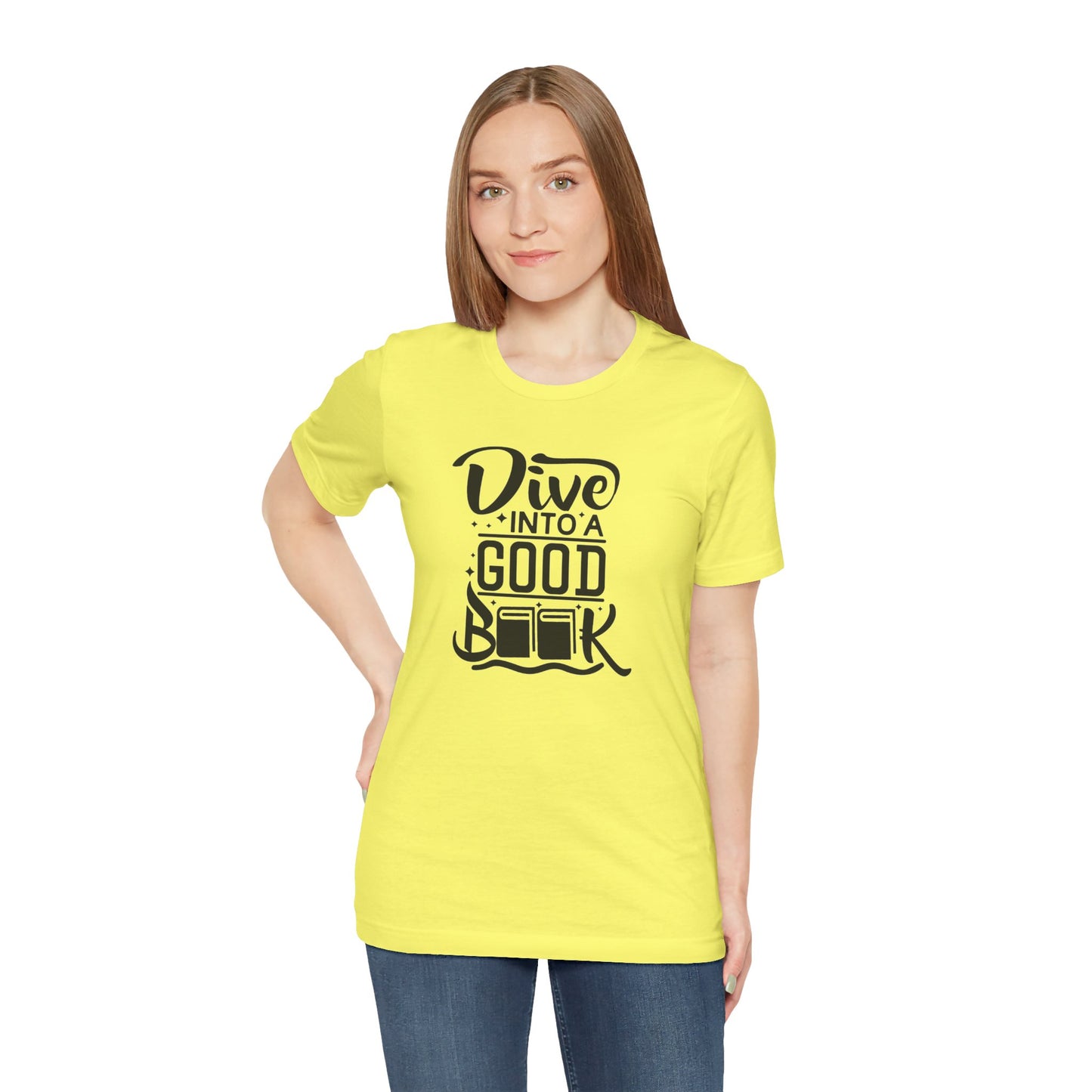 Books/ Dive into a Good Book Unisex Jersey Short Sleeve Tee